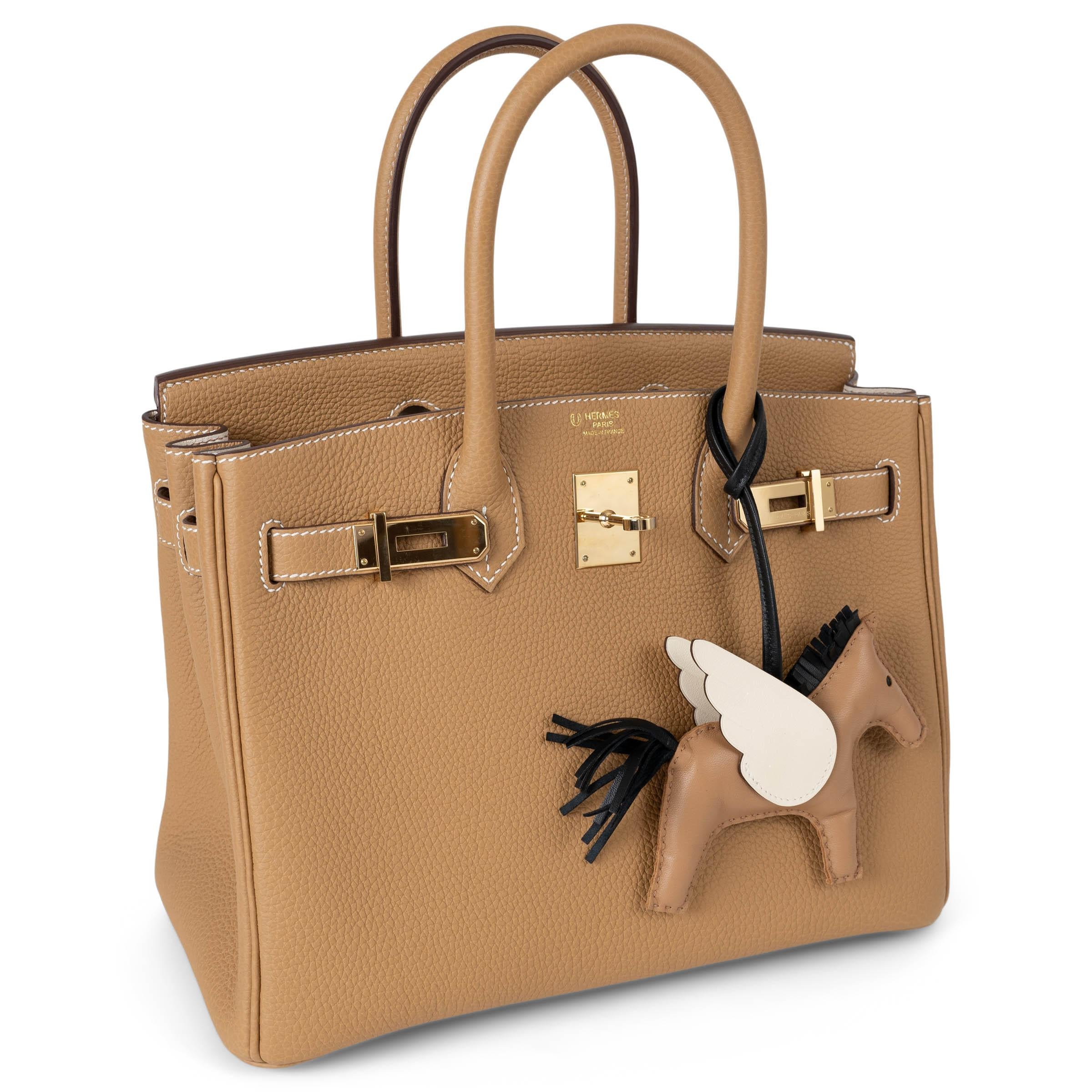 HERMES Sesamo Nata Noir Milo pelle RODEO PEGASE MM Borsa Charm in vendita 1