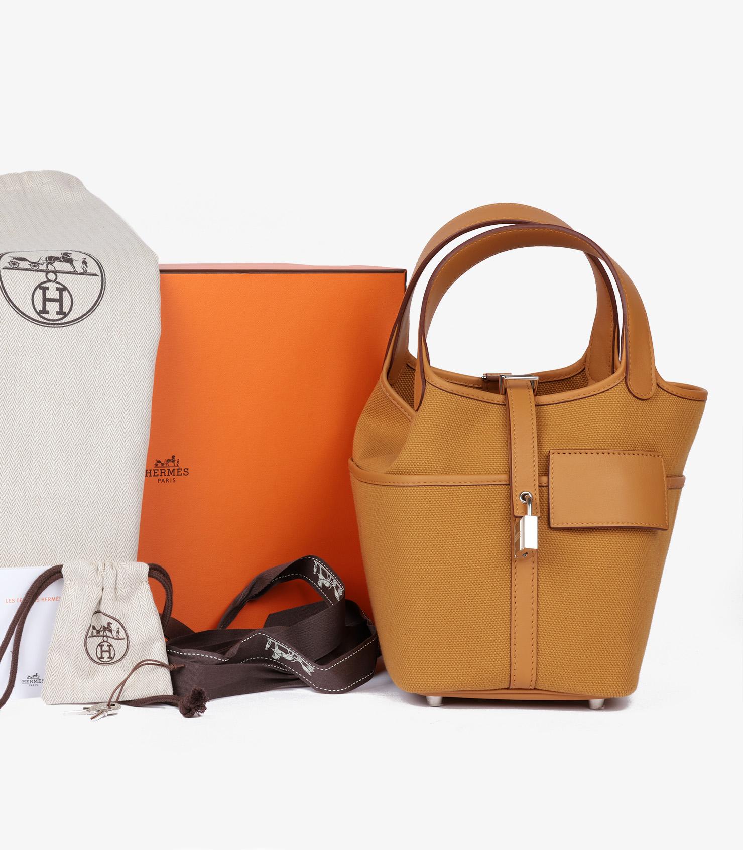 Hermès Sesame Swift And Toile Goeland Cargo Picotin Lock 18 im Angebot 6