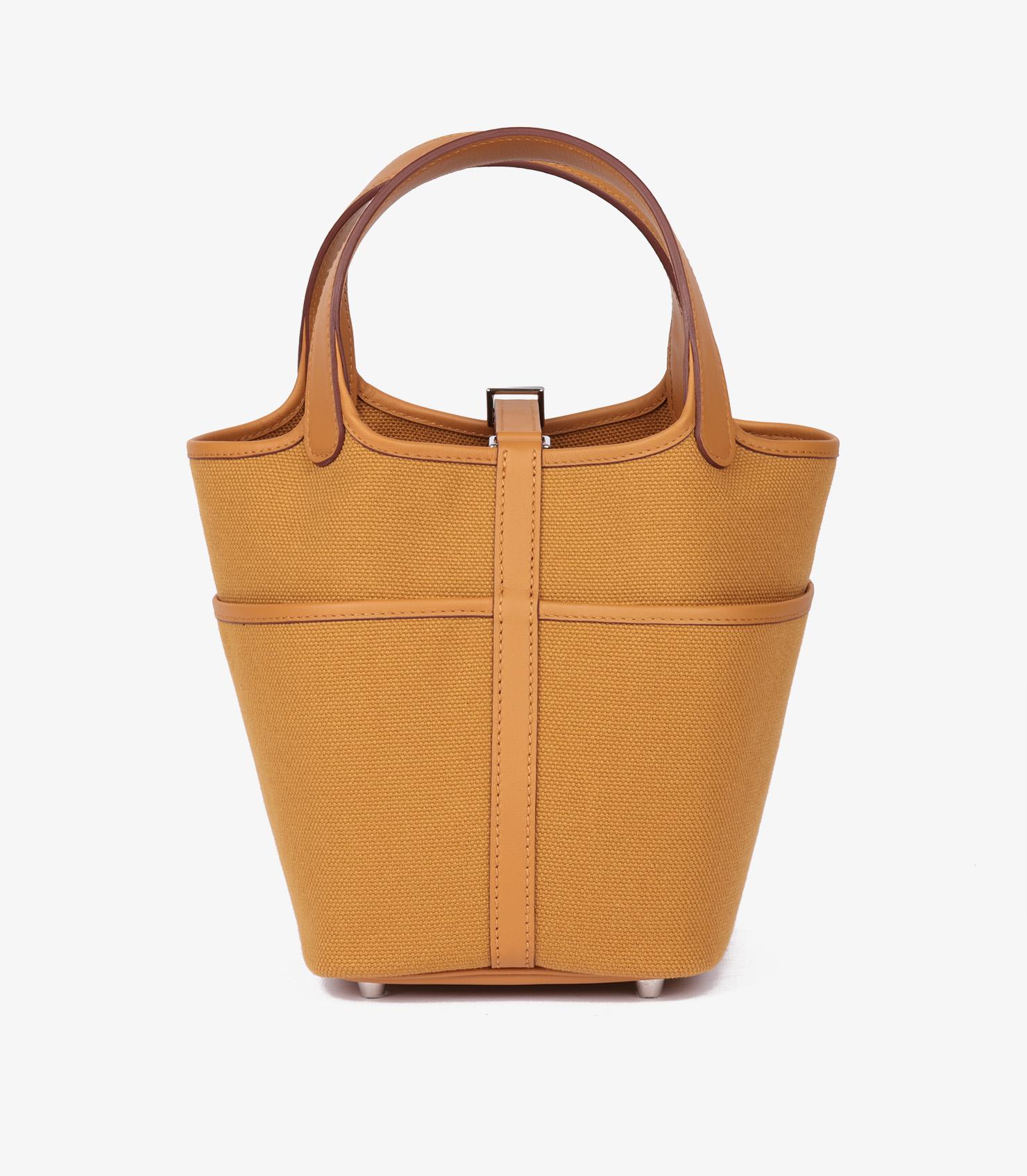 Hermès Sesame Swift And Toile Goeland Cargo Picotin Lock 18 im Angebot 1