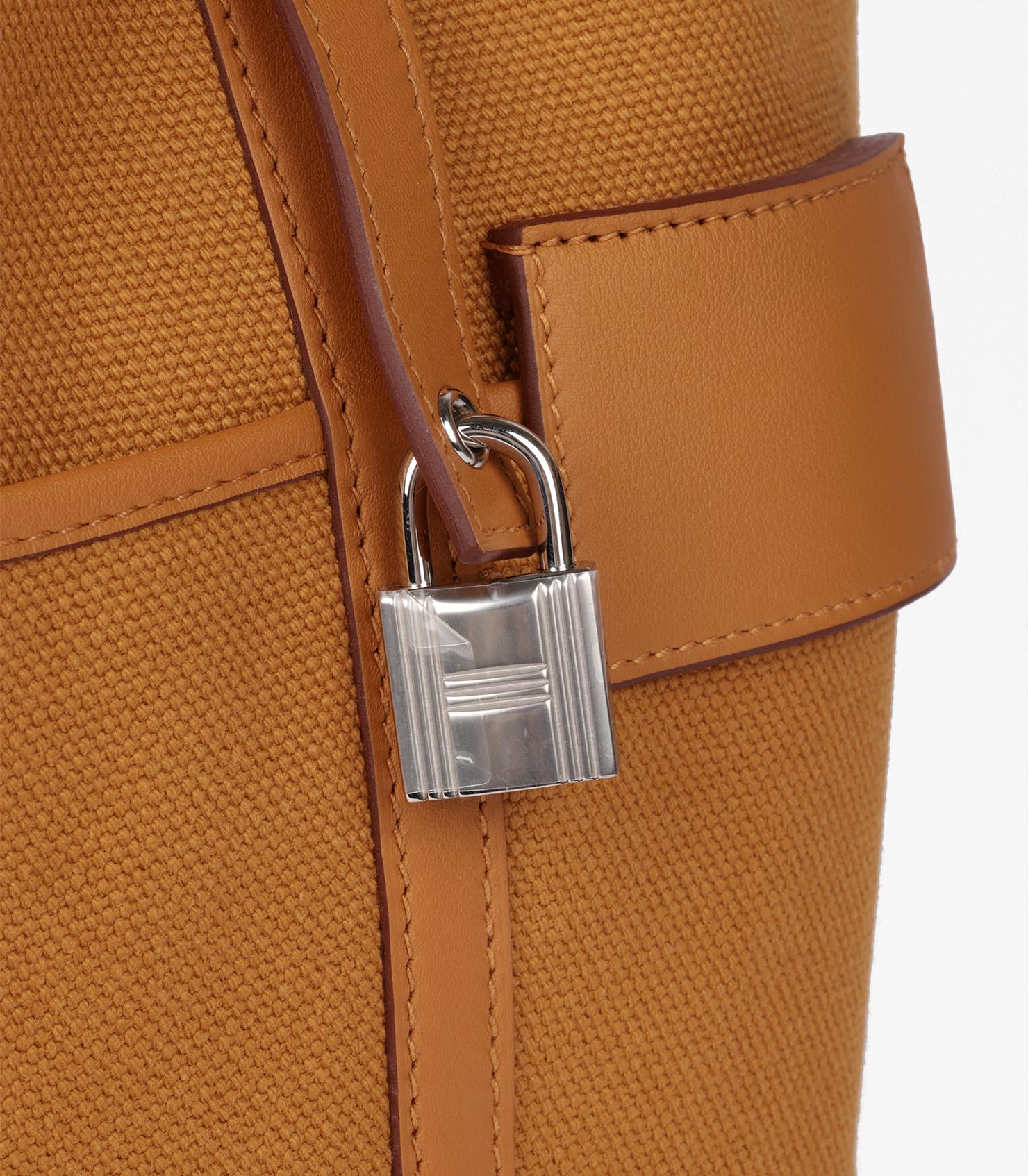 Hermès Sesame Swift And Toile Goeland Cargo Picotin Lock 18 For Sale 4