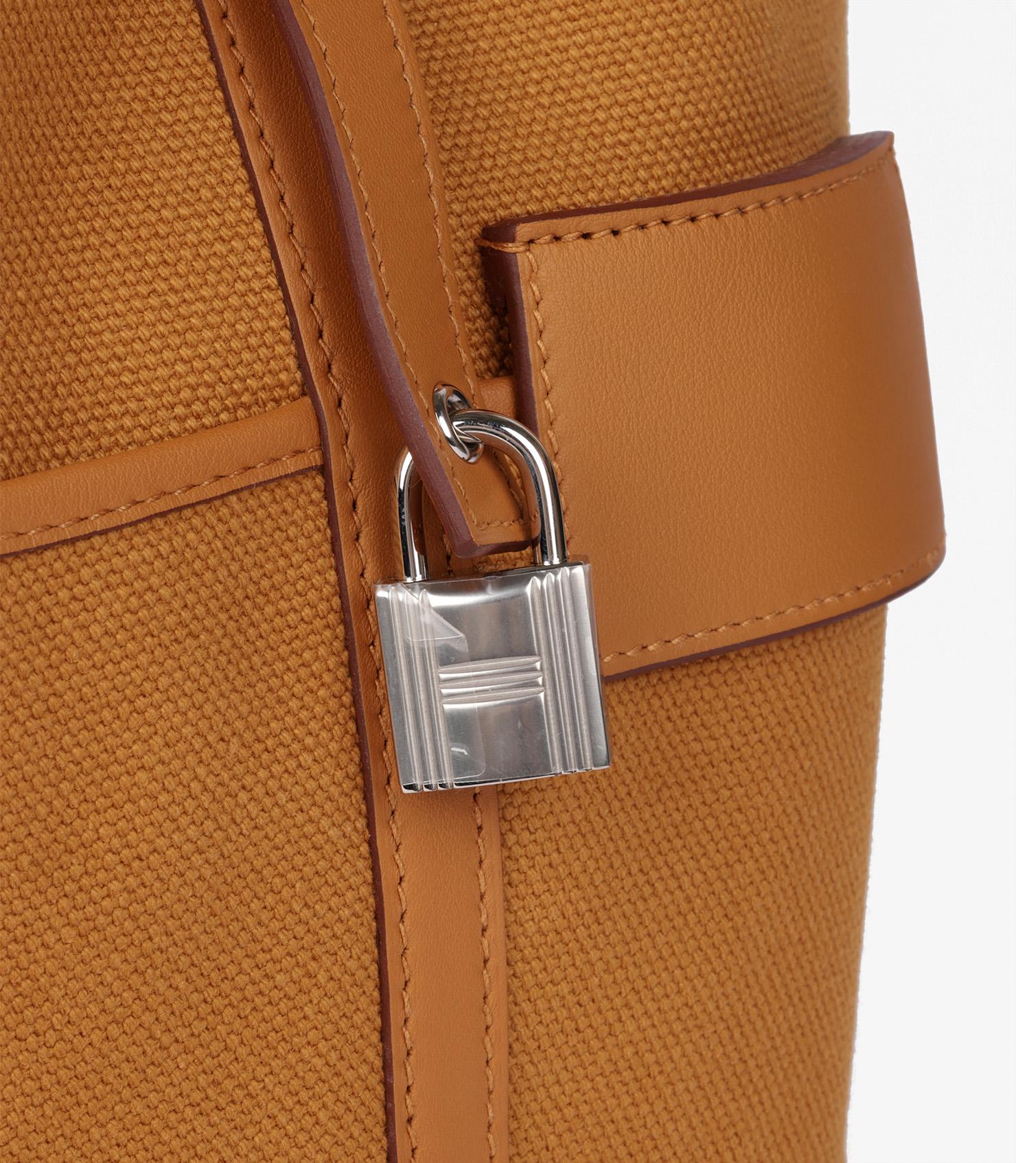 Hermès Sesame Swift And Toile Goeland Cargo Picotin Lock 18 im Angebot 3