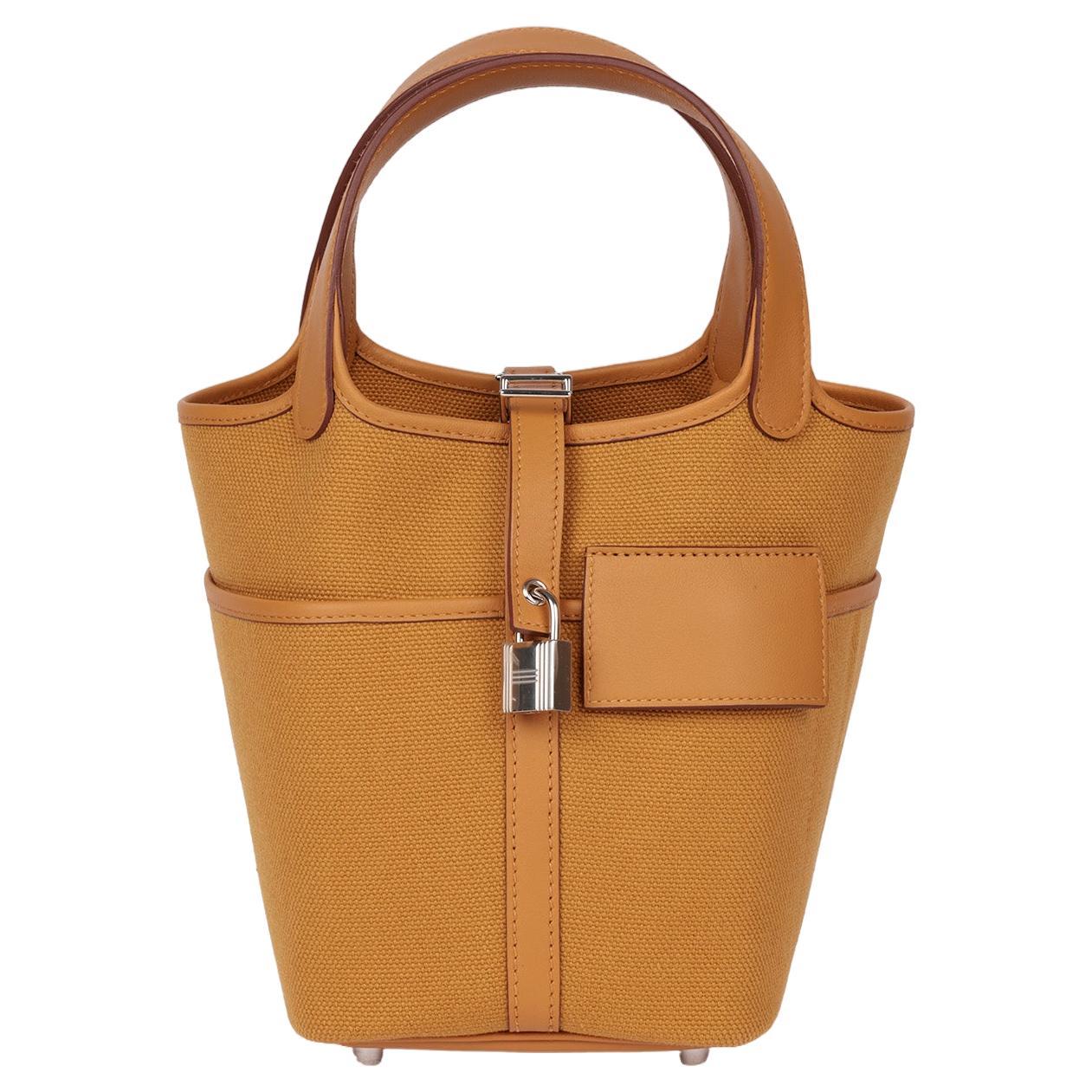 Hermès Sesame Swift And Toile Goeland Cargo Picotin Lock 18 For Sale