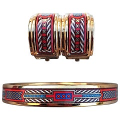 Hermès Set Matching Bracelets Earrings Greyhound Gold Size 65