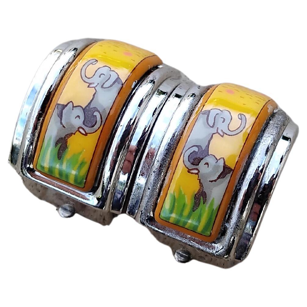 Hermès Set Pendientes a juego Pulsera Elefantes pastando Phw S. 65 en venta 13