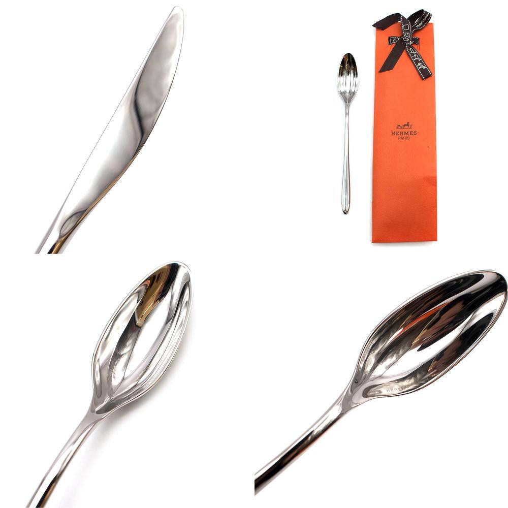 Hermes Set of 10 Stainless Steel Iliane Flatware - 7 Piece Setting In New Condition In London, GB