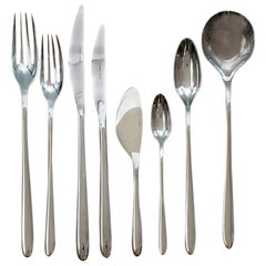 Hermes Set of 10 Stainless Steel Iliane Flatware - 7 Piece Setting