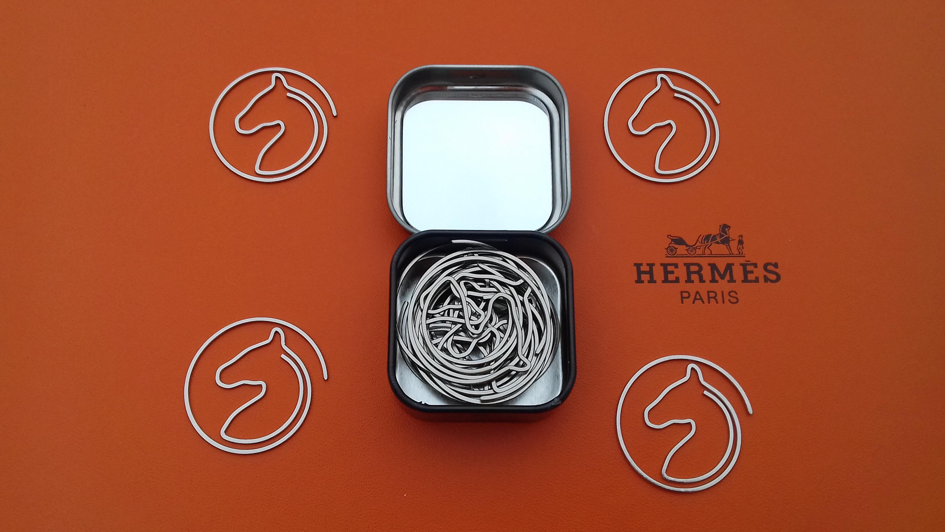 Hermès Set of 19 Paper Clips Shape of a horse's head in Box 4