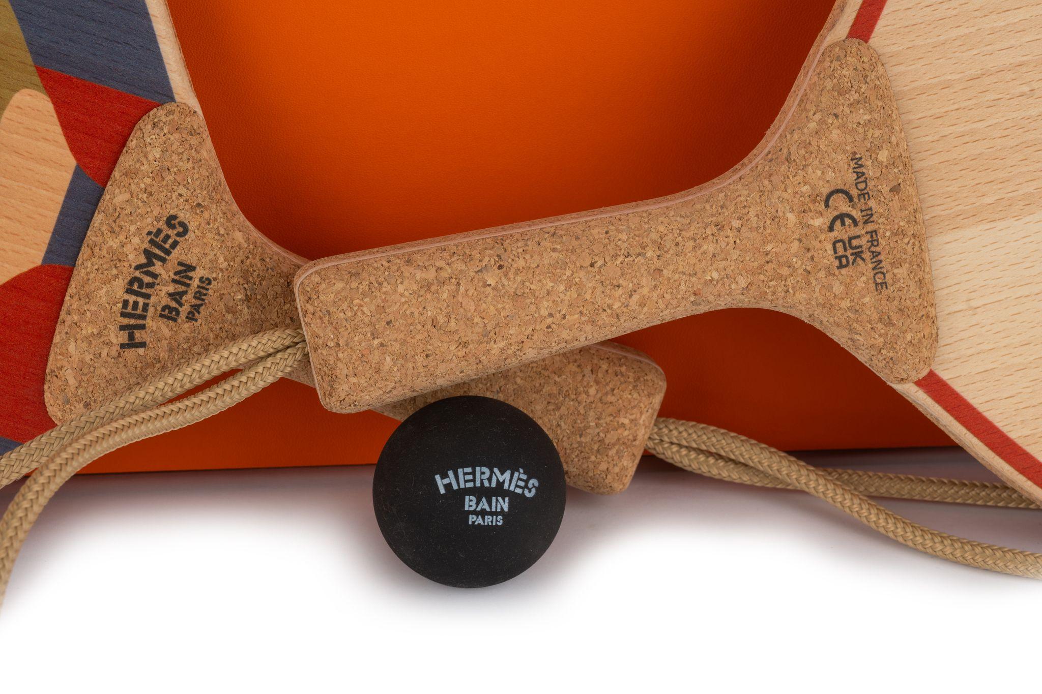 Brown Hermès Set of 2 BNIB Beach Rackets For Sale