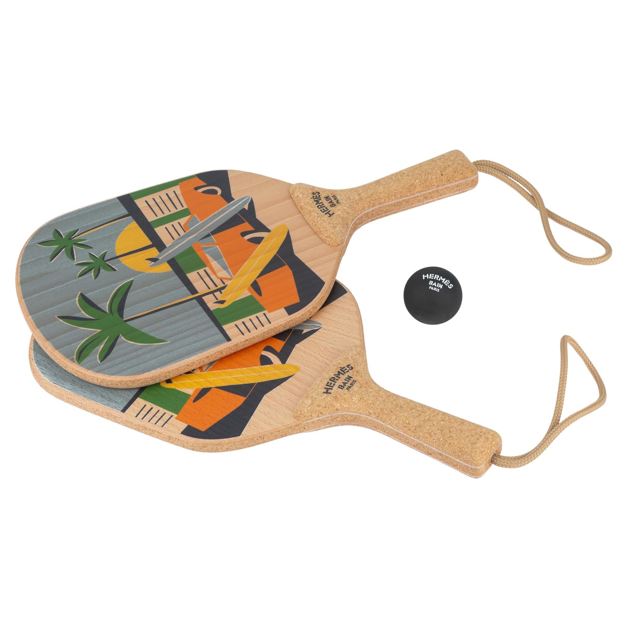 Hermès Satz von 2 BNIB Strandschläger im Angebot
