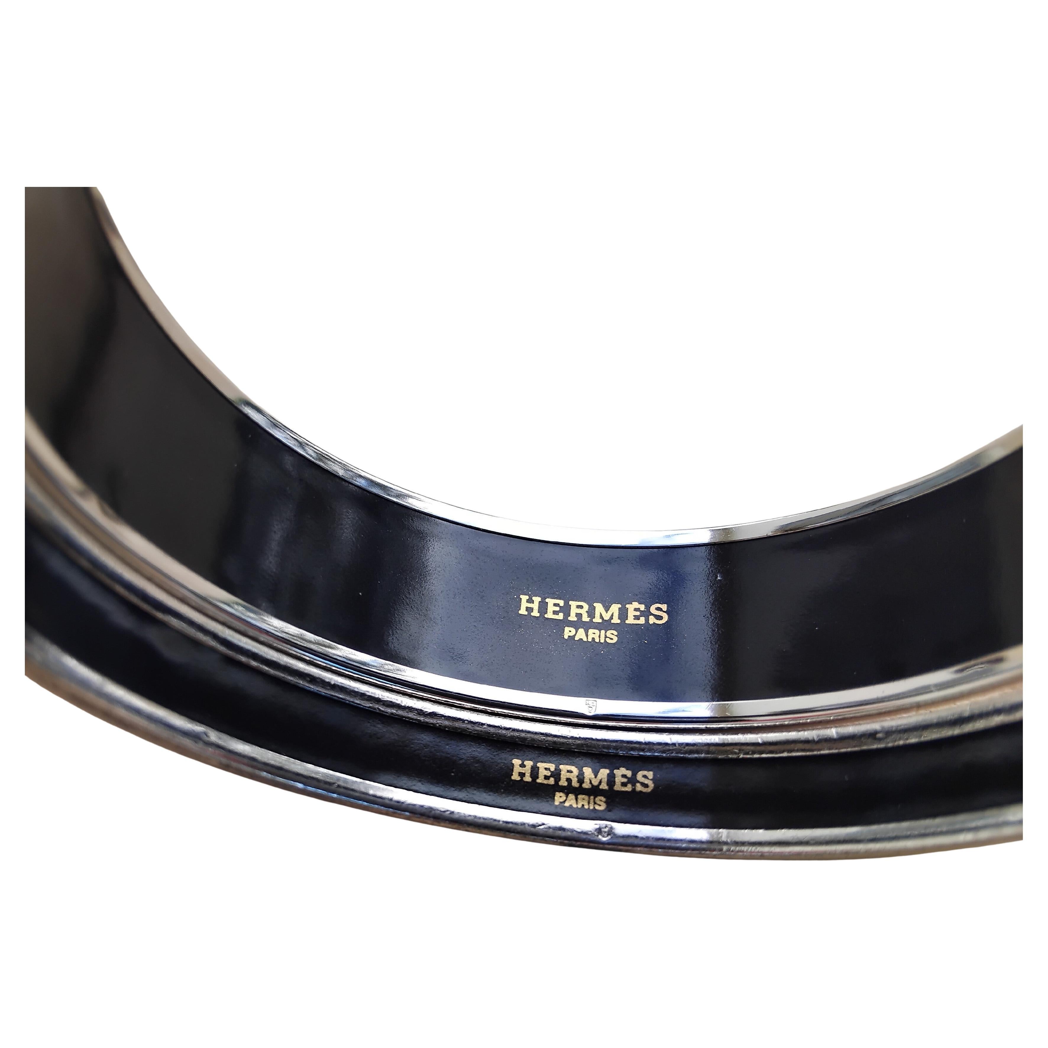 Hermès Set of 2 Bracelets Elephants Grazing Red Palladium 65 For Sale 2