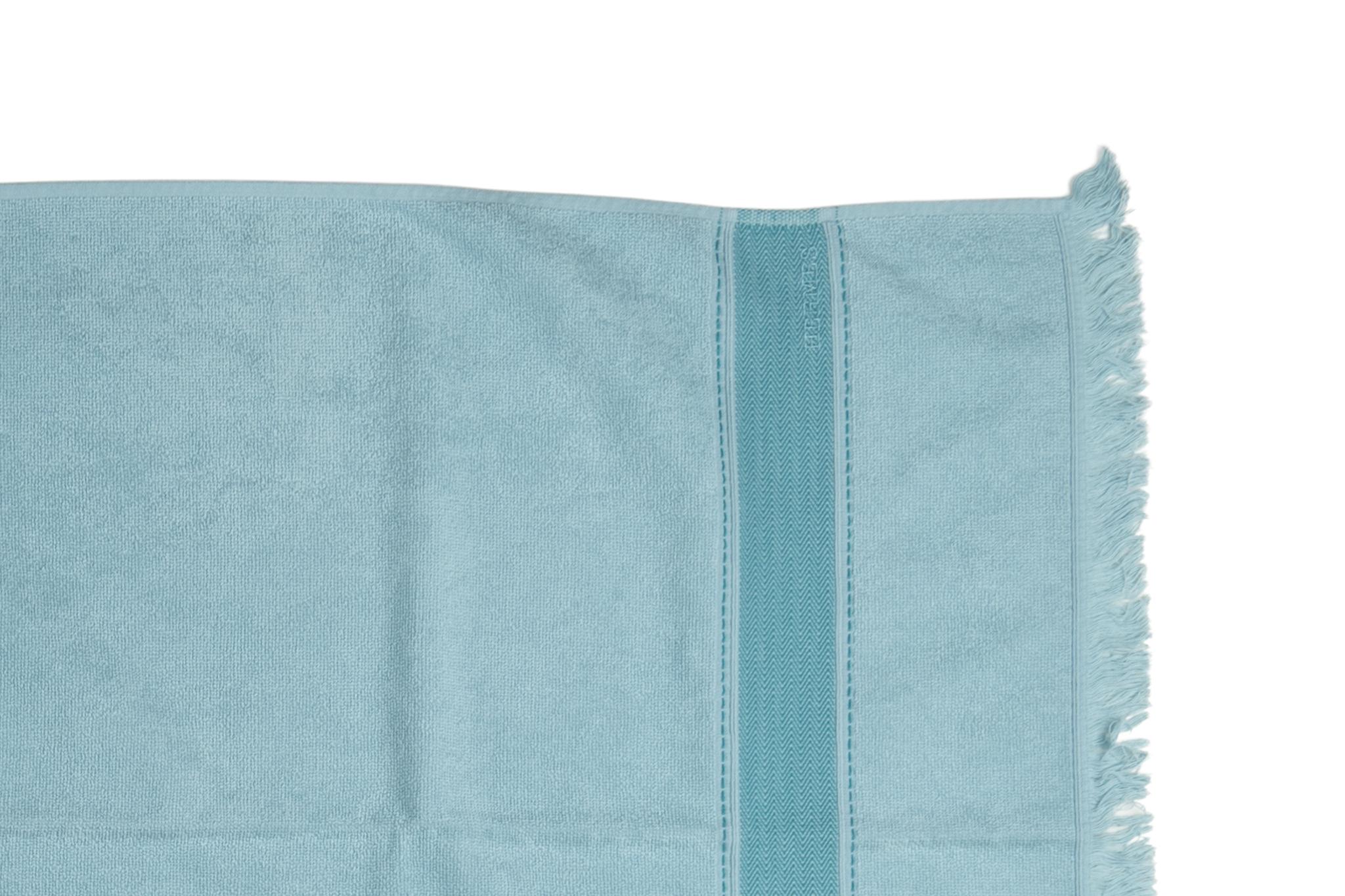 da uomo o donna Hermès Set di 2 asciugamani in cotone Celeste in vendita