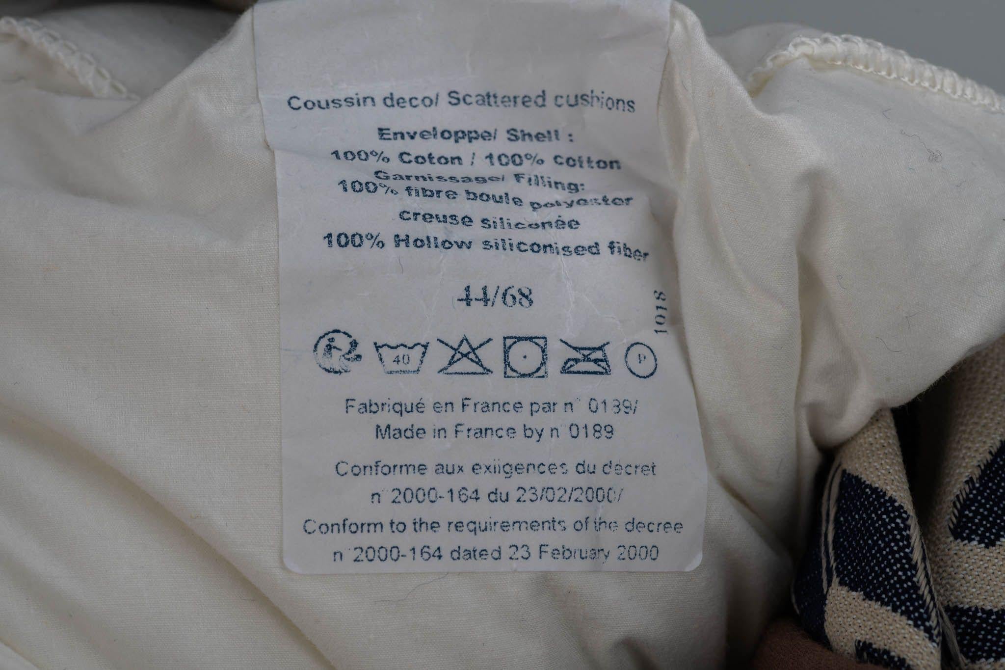 Hermès Set de 2 oreillers Feuillage Vague In Navy  en vente 4