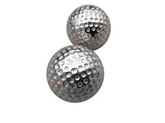 Hermès 2er-Set Golfball Silberne Metall-Türknöpfe