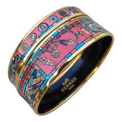 Hermès Set of 2 matchingEnamel Bracelet Petite Main Gold Hdw Size 65