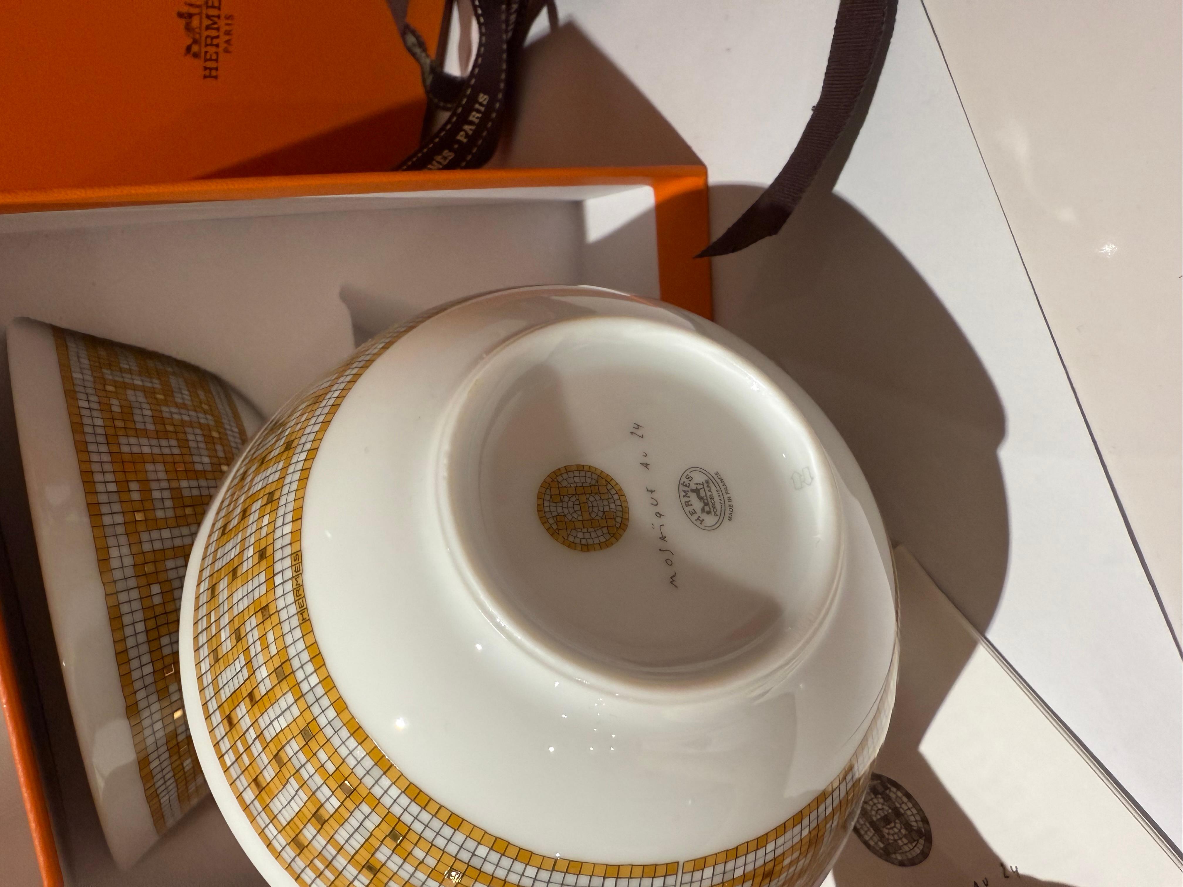 da uomo o donna Set di 2 ciotole Hermes in oro Mosaique au 24 in vendita