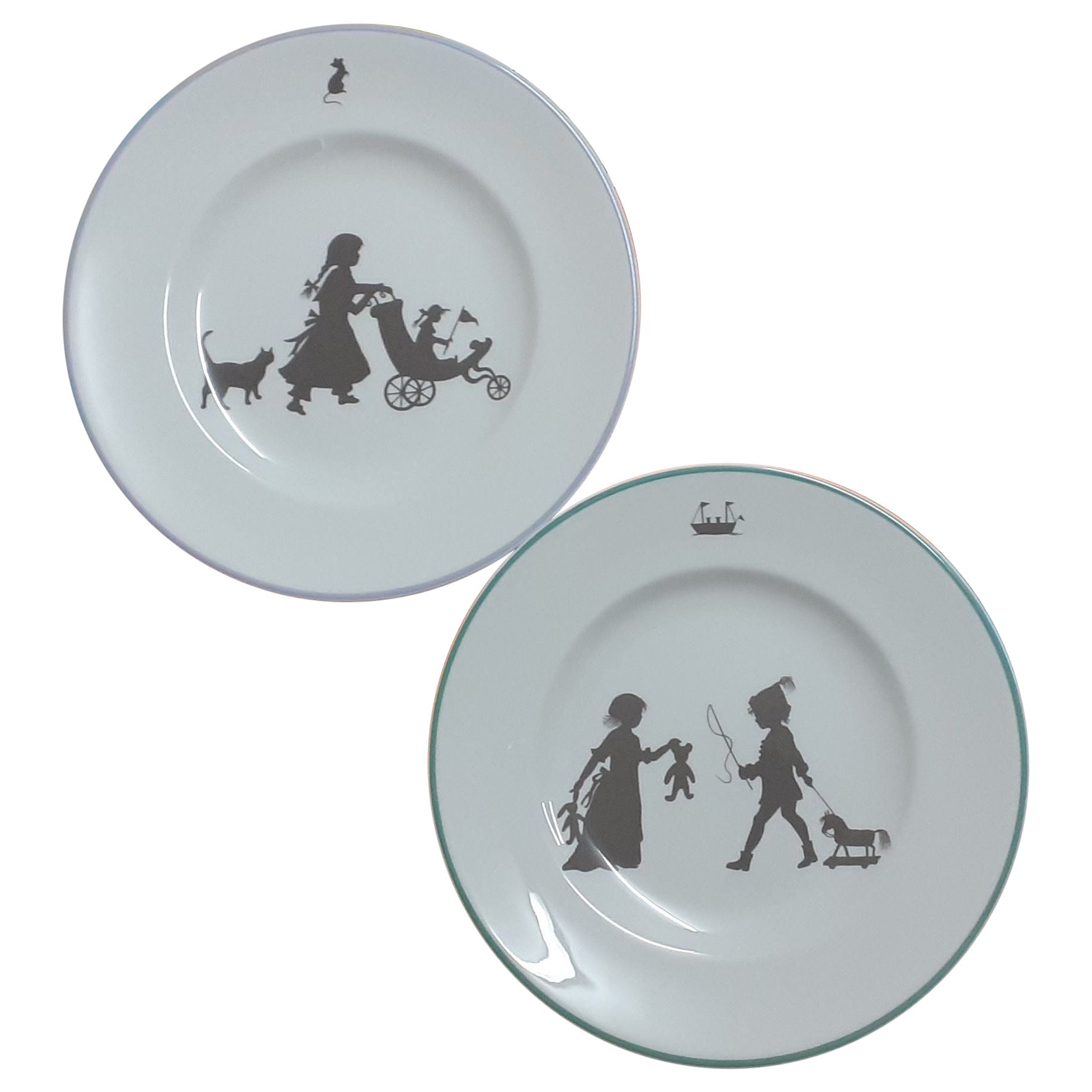 Hermès Set of 2 Plates Sihouettes Collection