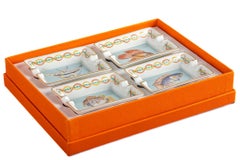 Set von 4 Fisch-Aschenbechern mit Schachtel von Hermes