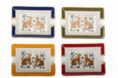 Hermes Satz von 4 Guepards Mini-Aschenbechern