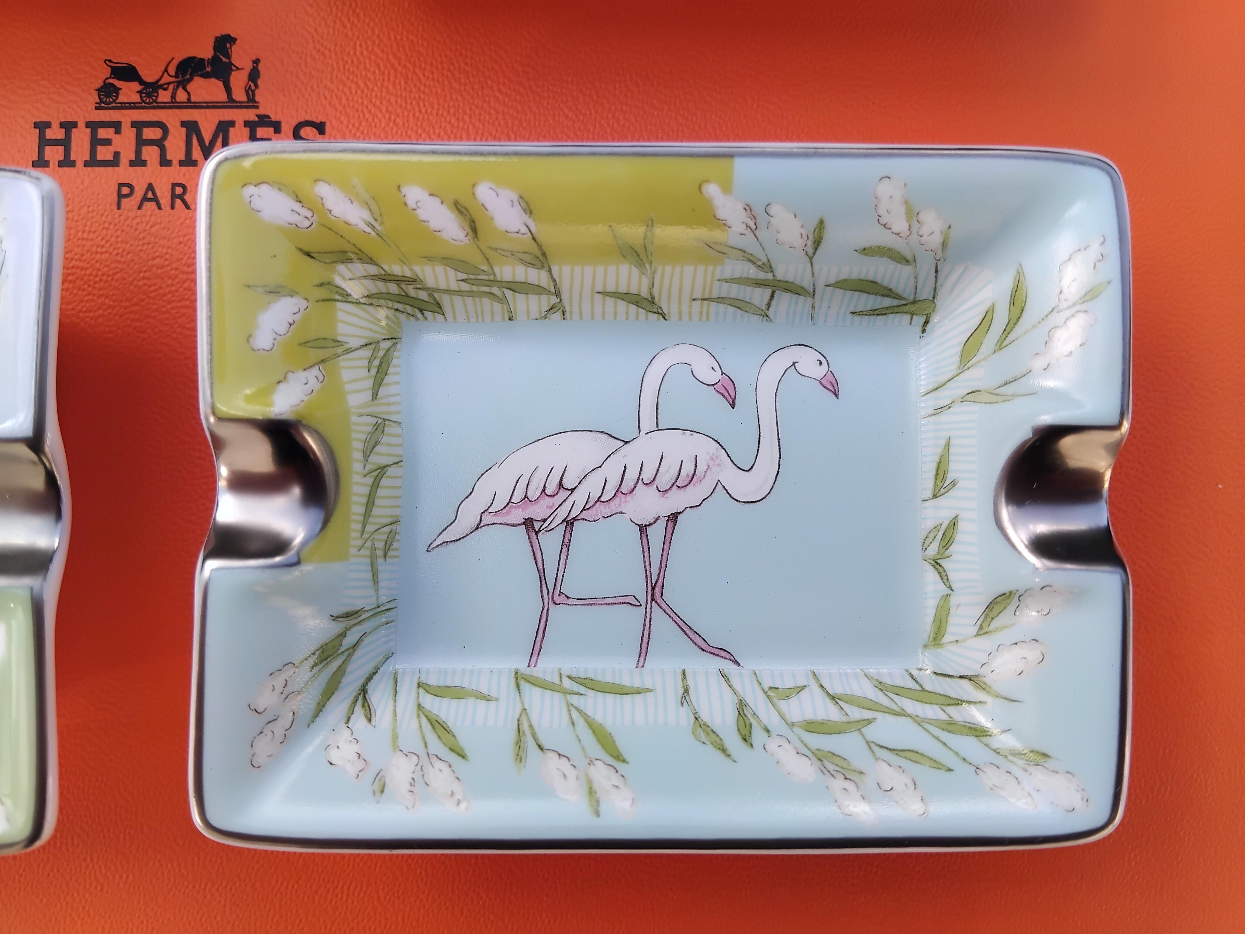 Women's or Men's Hermès Set of 4 mini Ashtrays Bull and Horses Prints in Porcelain Texas