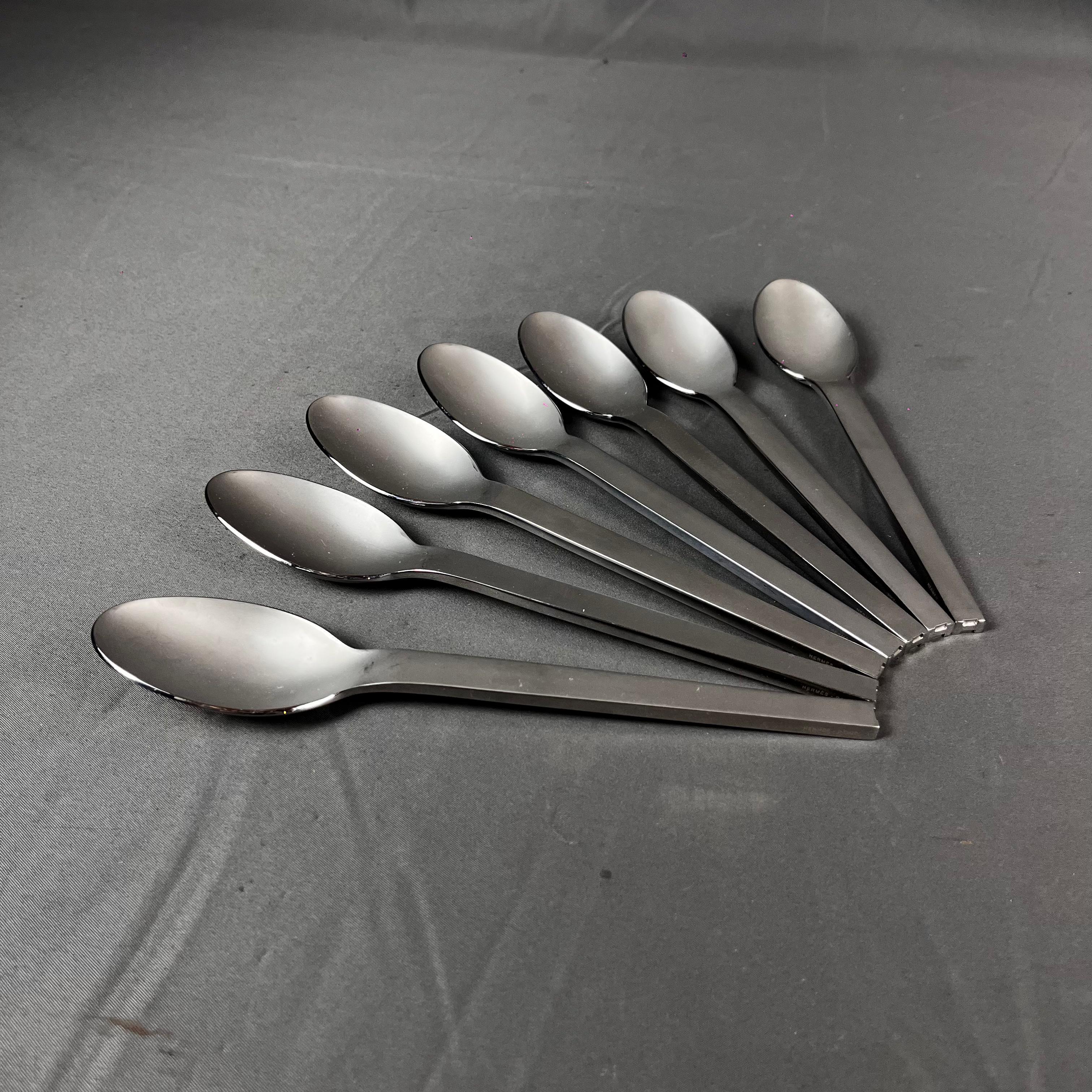 Postmoderne Hermès Set de 7 cuillères à soupe HTS Collectional en vente