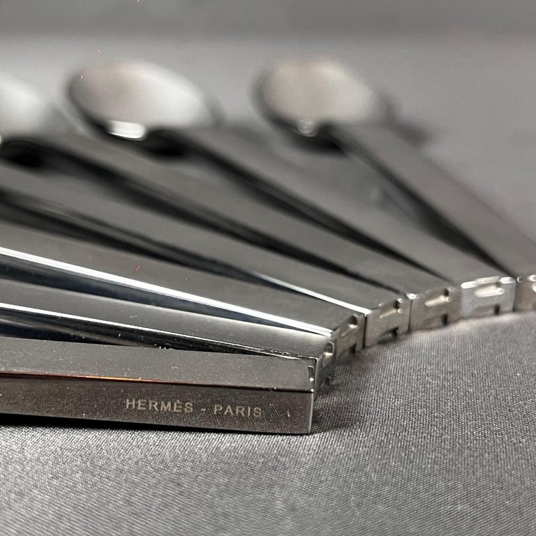 Hermès Set of 7 HTS Collection Dinner Spoons For Sale at 1stDibs