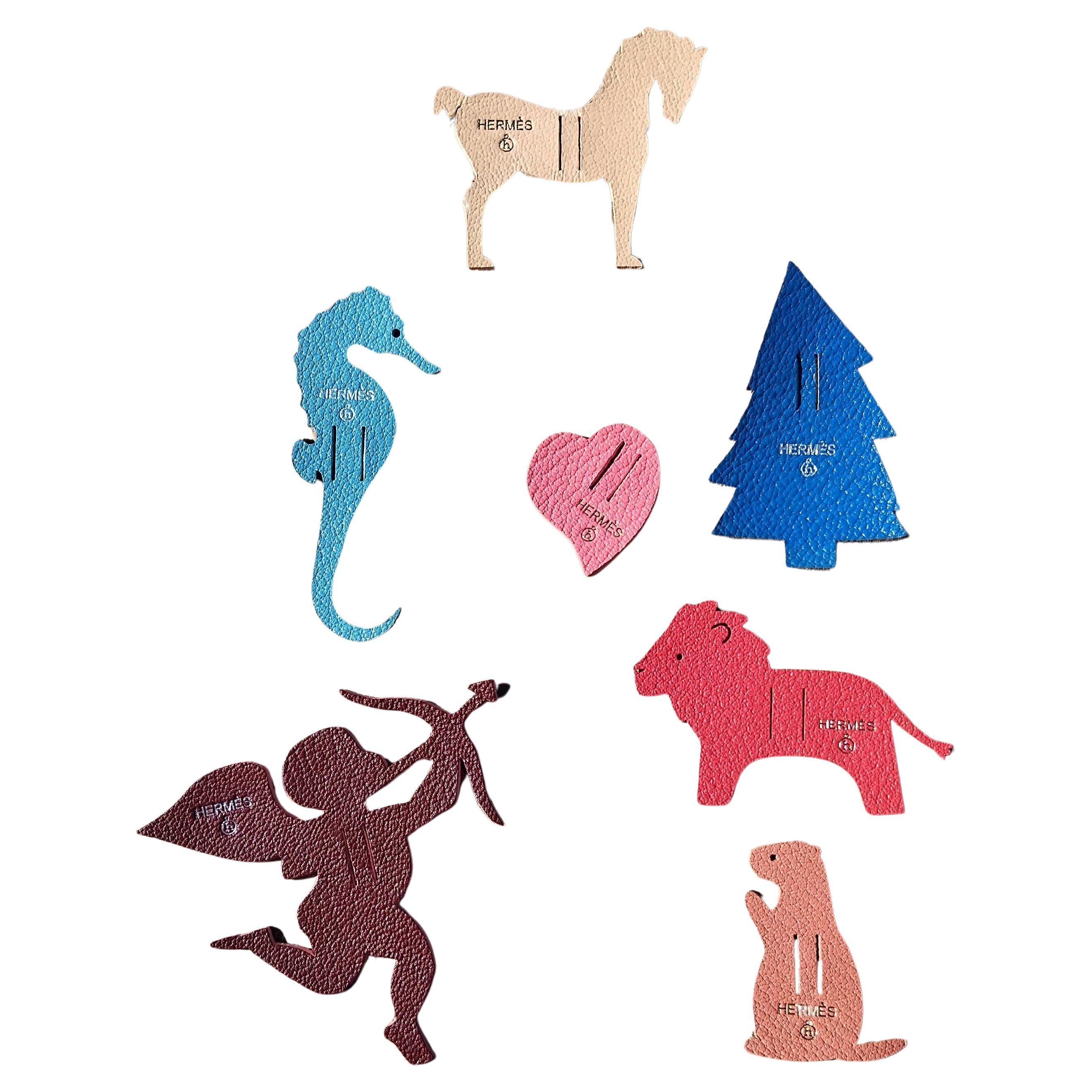 Hermès Set of 7 Leather Charms Petit h