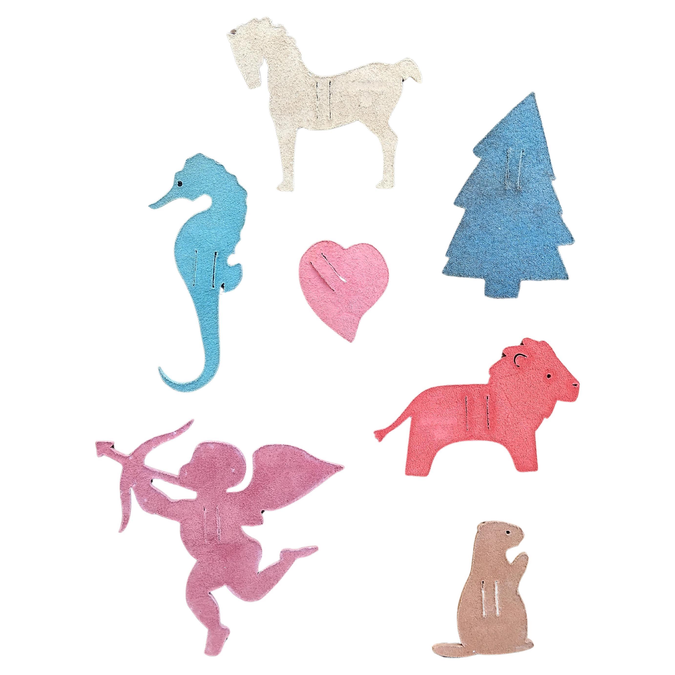 Hermès Set of 7 Leather Charms Petit h For Sale 11