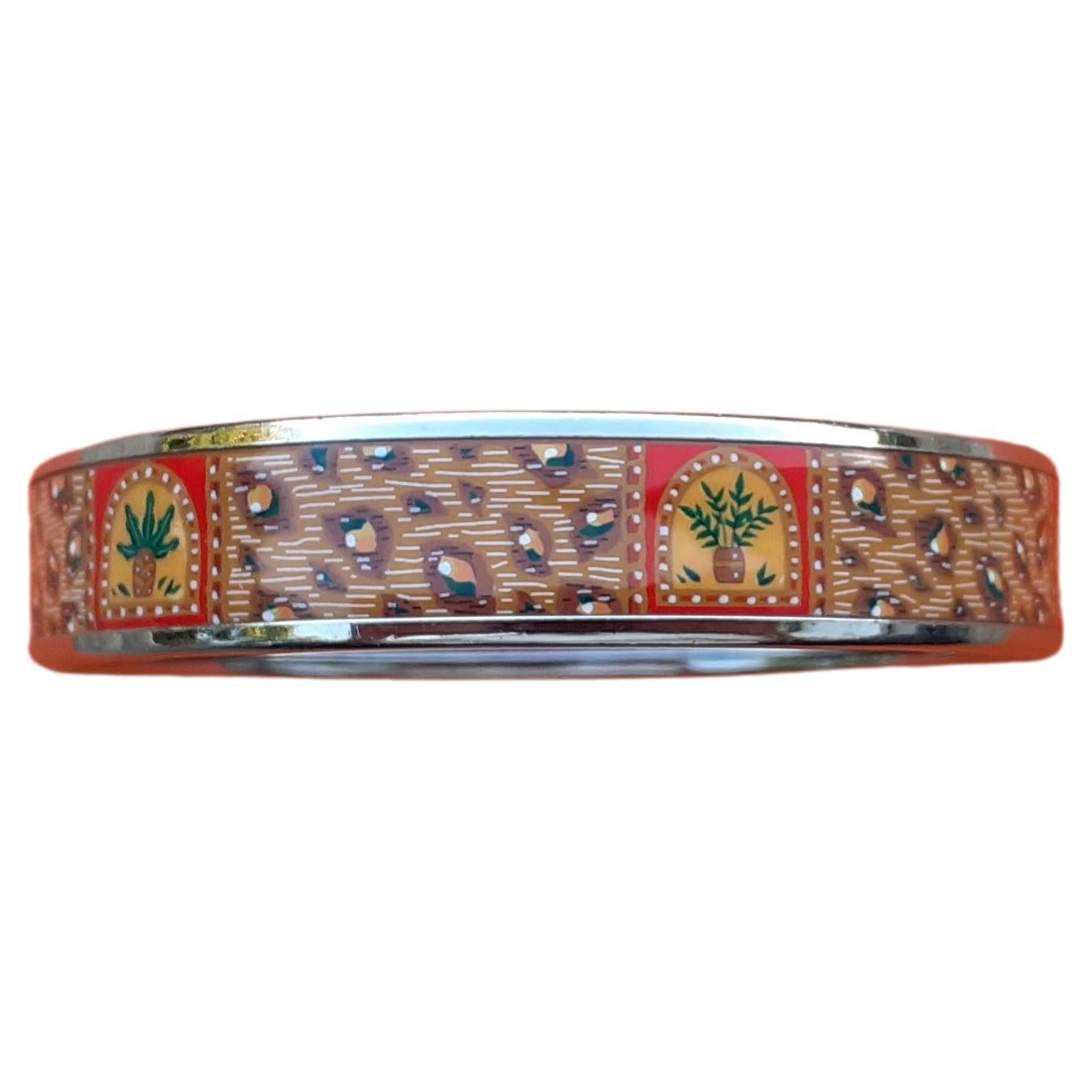 Hermès Set of Bracelet and Earrings Leopard Fur Print Size 65 For Sale 2