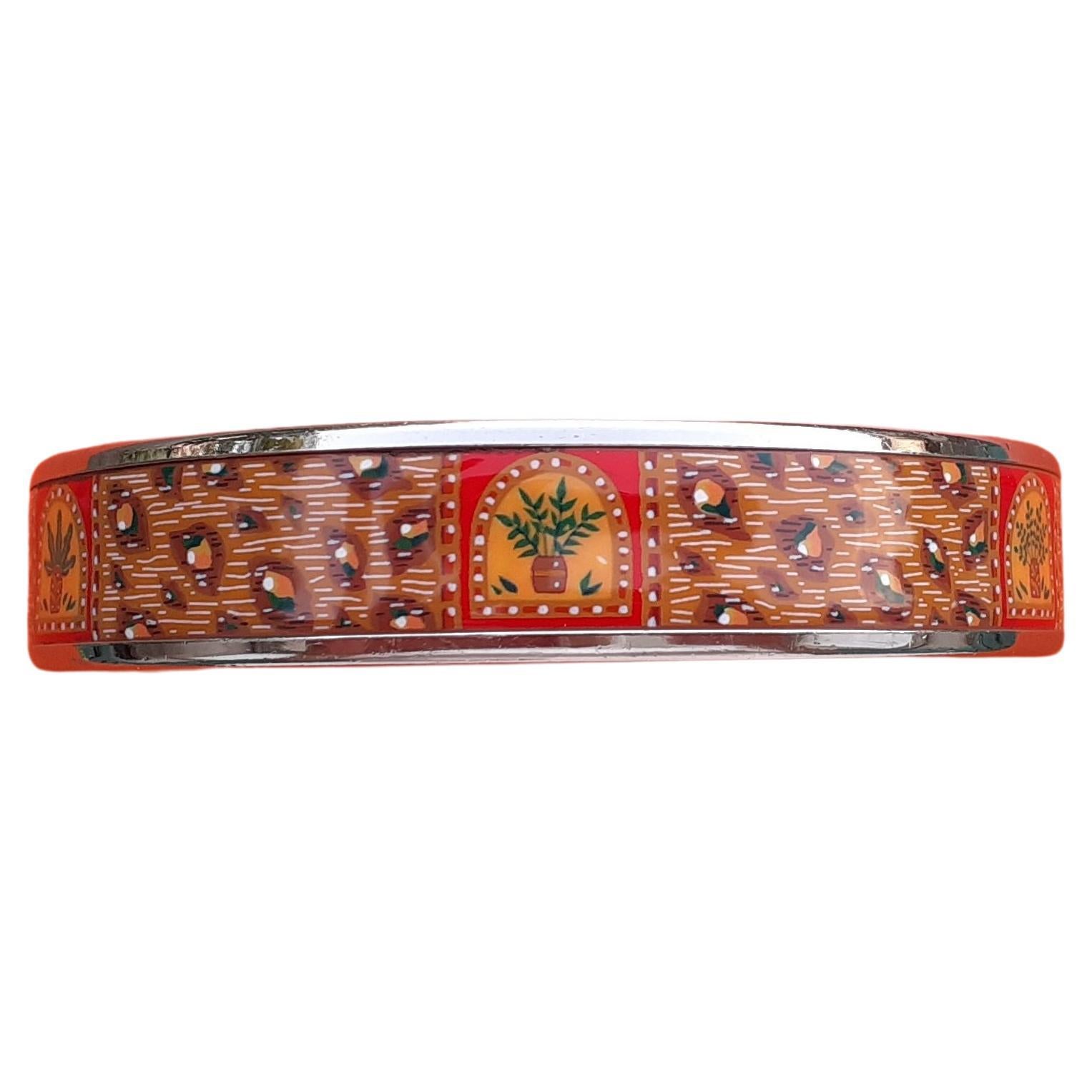 Hermès Set of Bracelet and Earrings Leopard Fur Print Size 65 For Sale 4