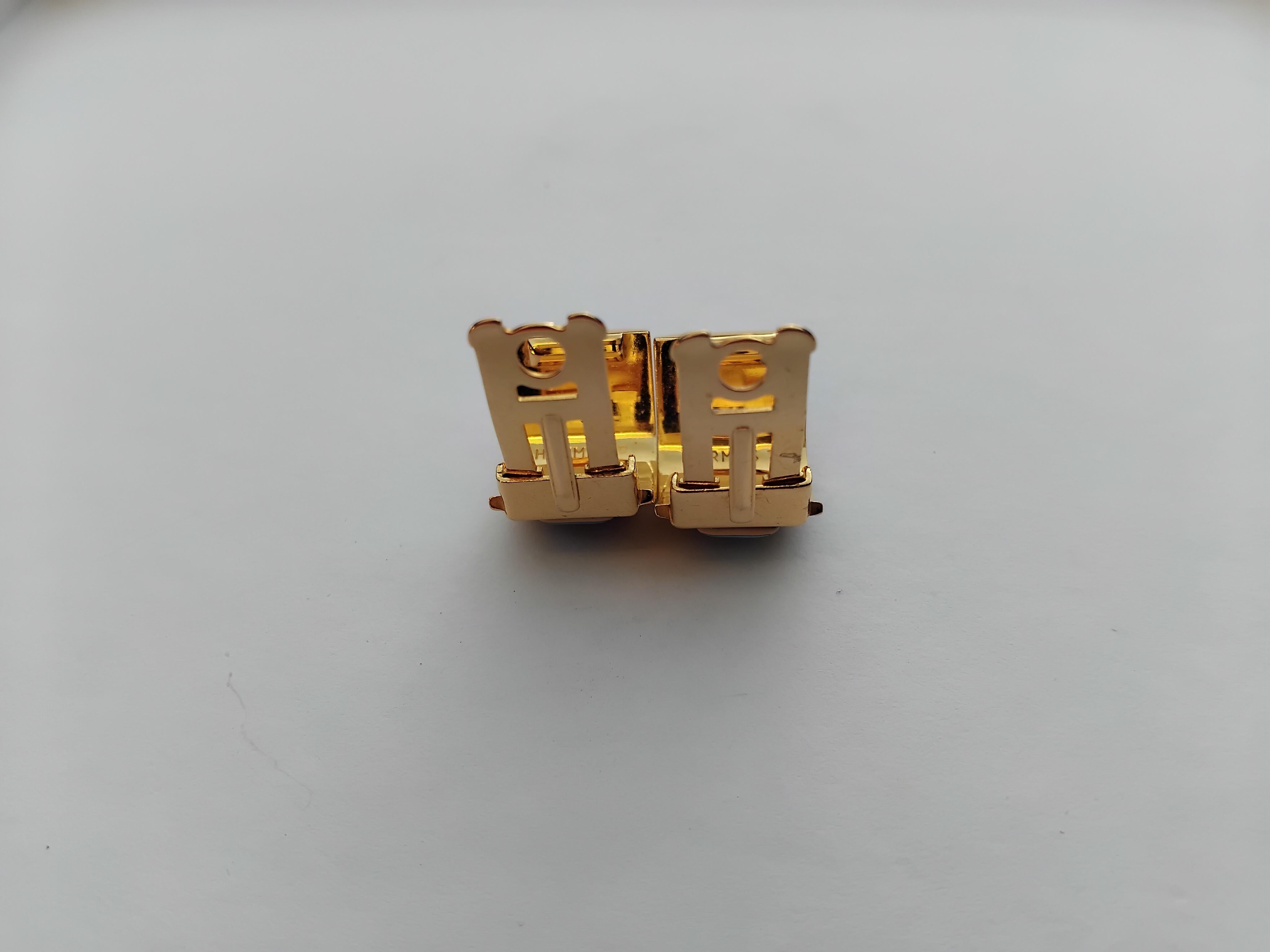 Hermès Set of Bracelet and Earrings Penguins Blue Gold Hdw Size 70 For Sale 12