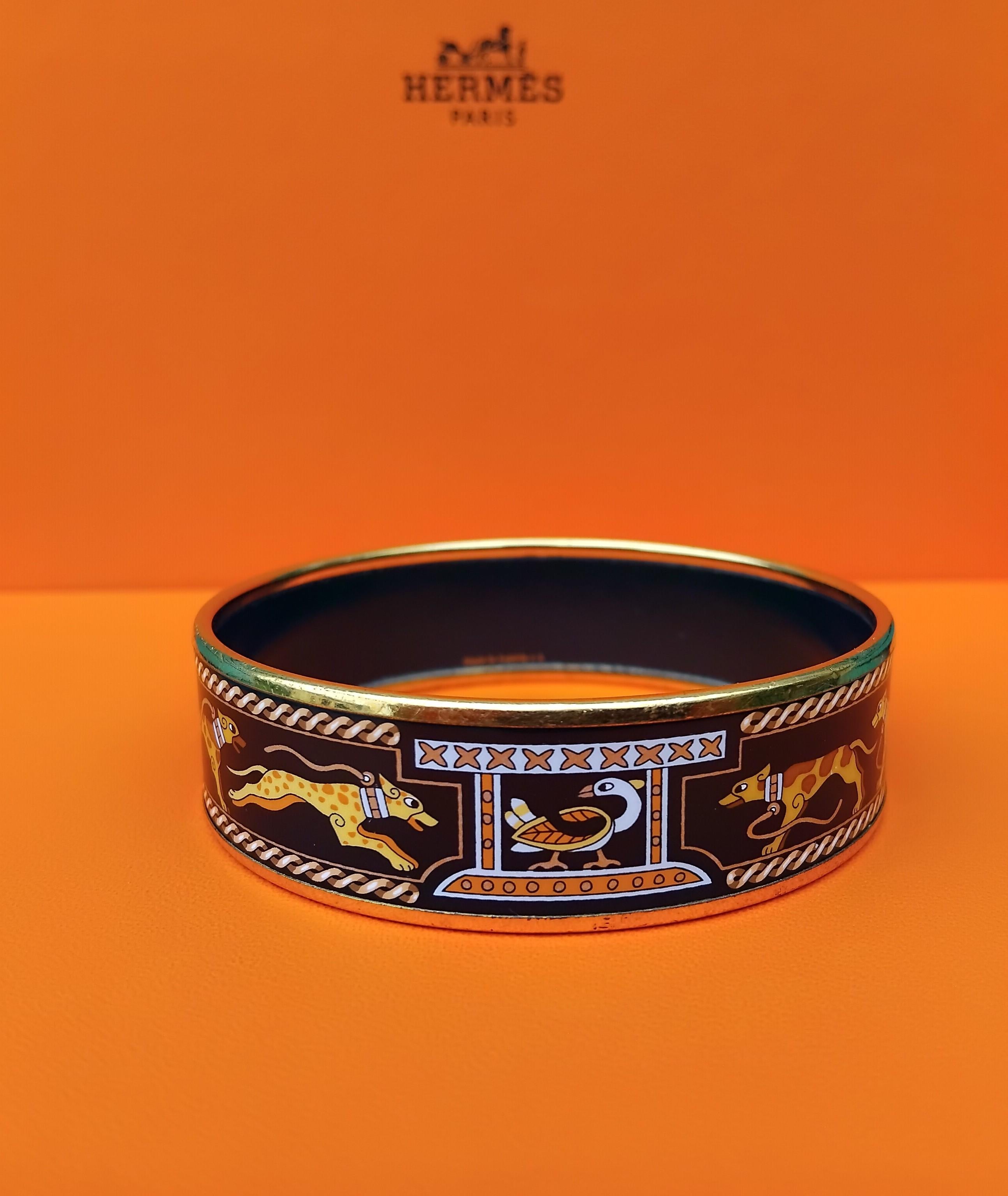 Hermès Set of Bracelets and Earrings Greyhound Dog Levriers Print Size 70 For Sale 12