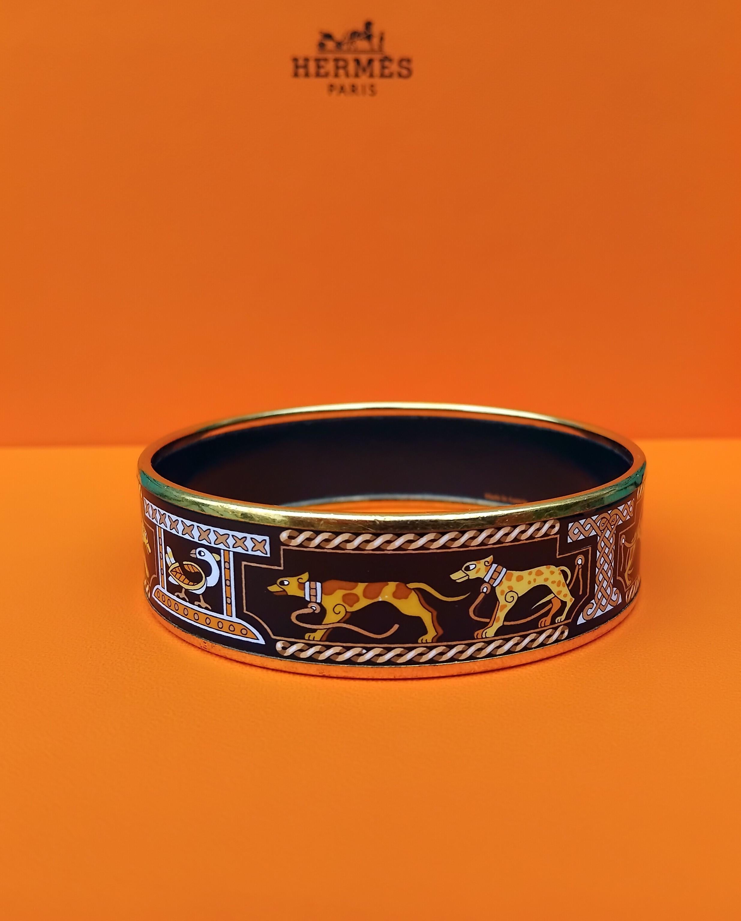 Hermès Set of Bracelets and Earrings Greyhound Dog Levriers Print Size 70 For Sale 13