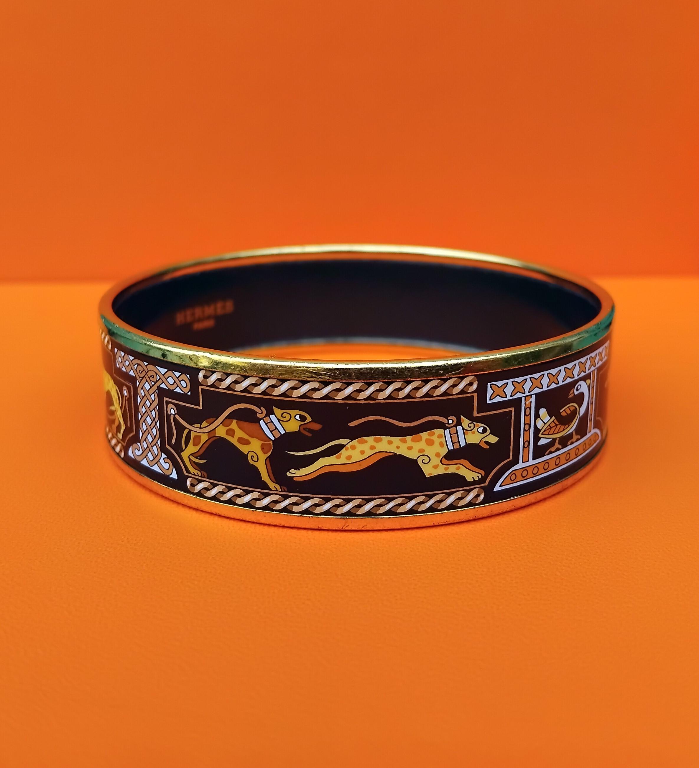 Hermès Set of Bracelets and Earrings Greyhound Dog Levriers Print Size 70 For Sale 14