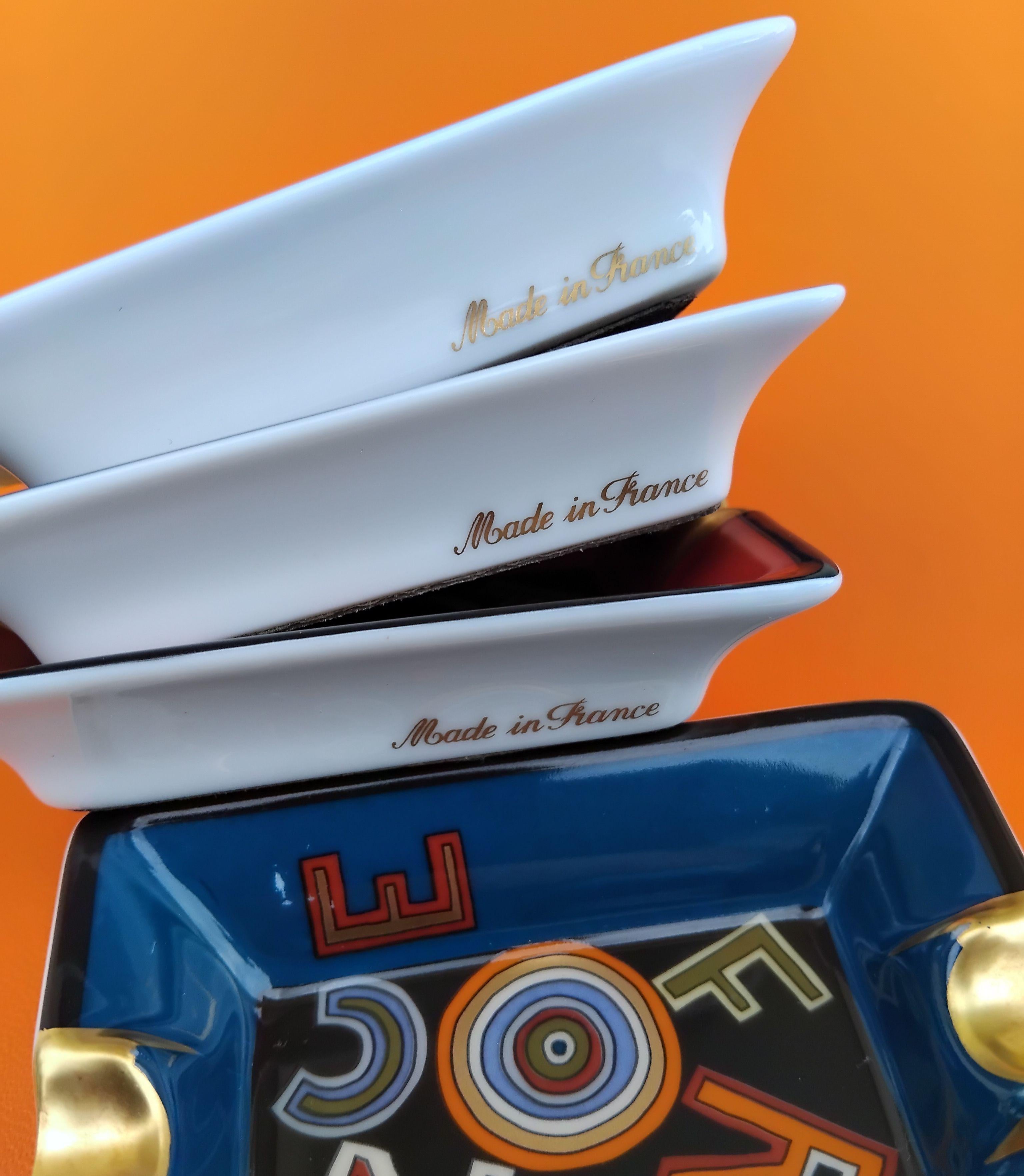 Hermès Set di quattro piccoli posacenere Tohu Bohu in porcellana e oro in vendita 5
