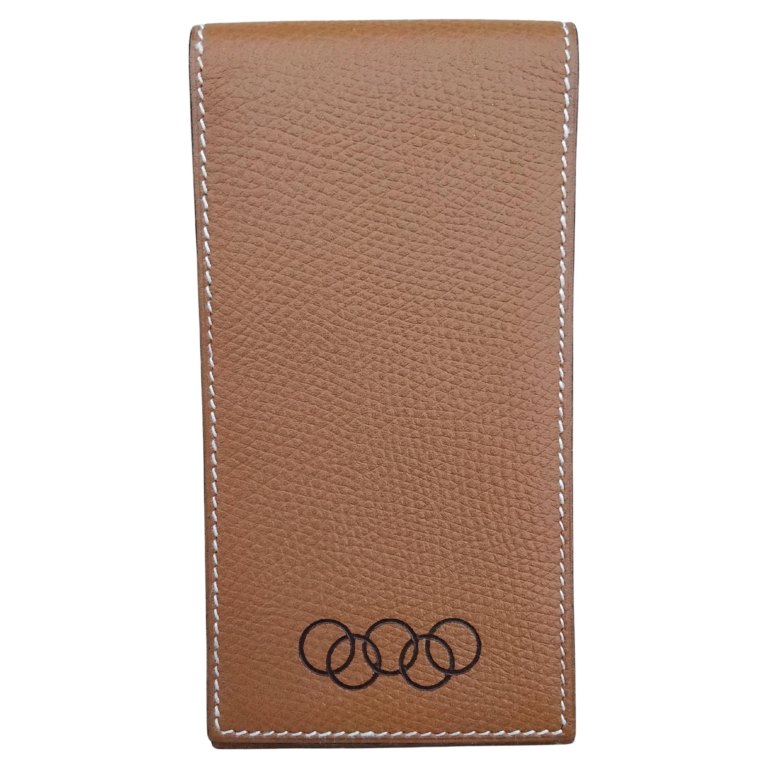Hermès Set of Notepad and Cover in Gold Leather Olympic Games Logo For Sale 9