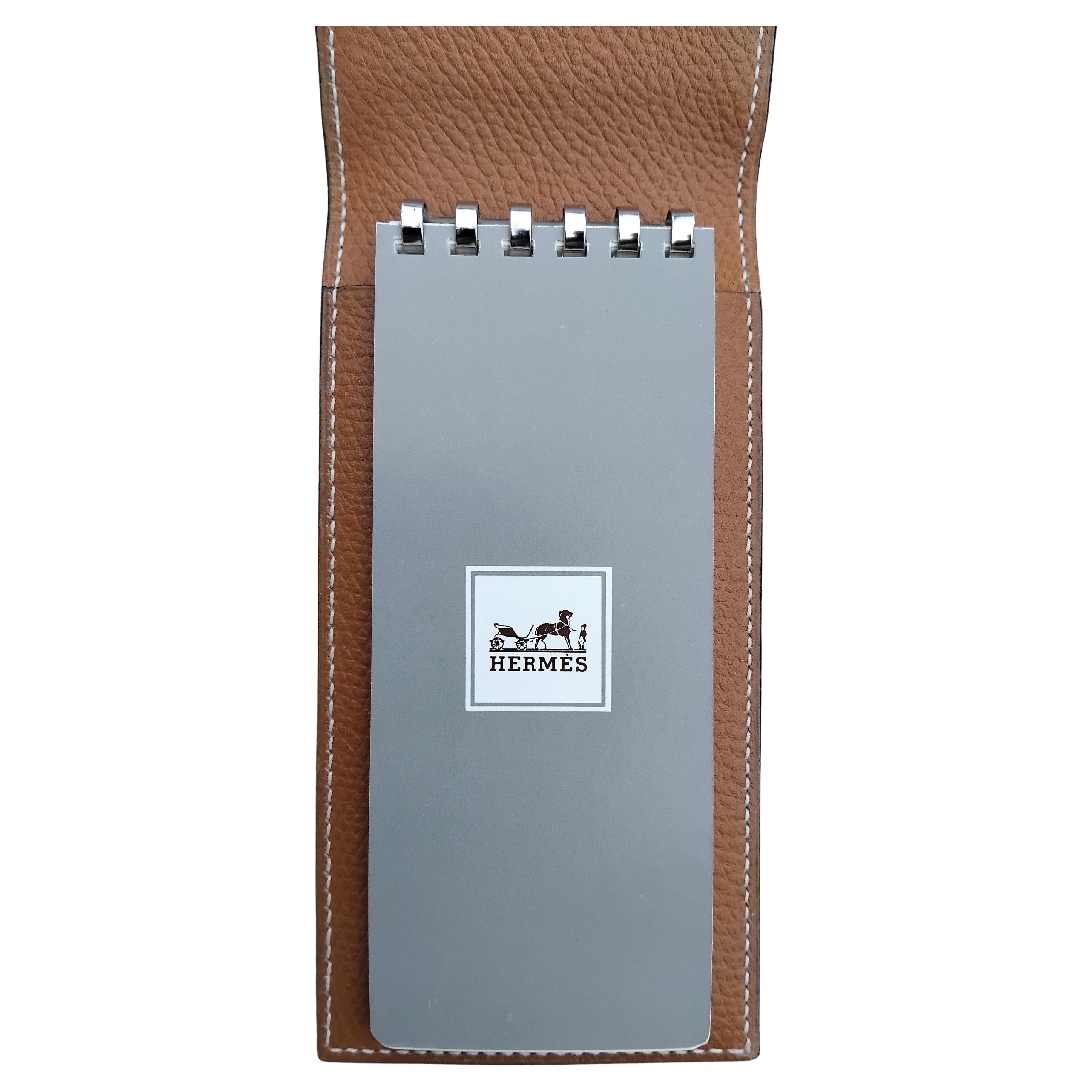 Hermès Set of Notepad and Cover in Gold Leather Olympic Games Logo For Sale 2