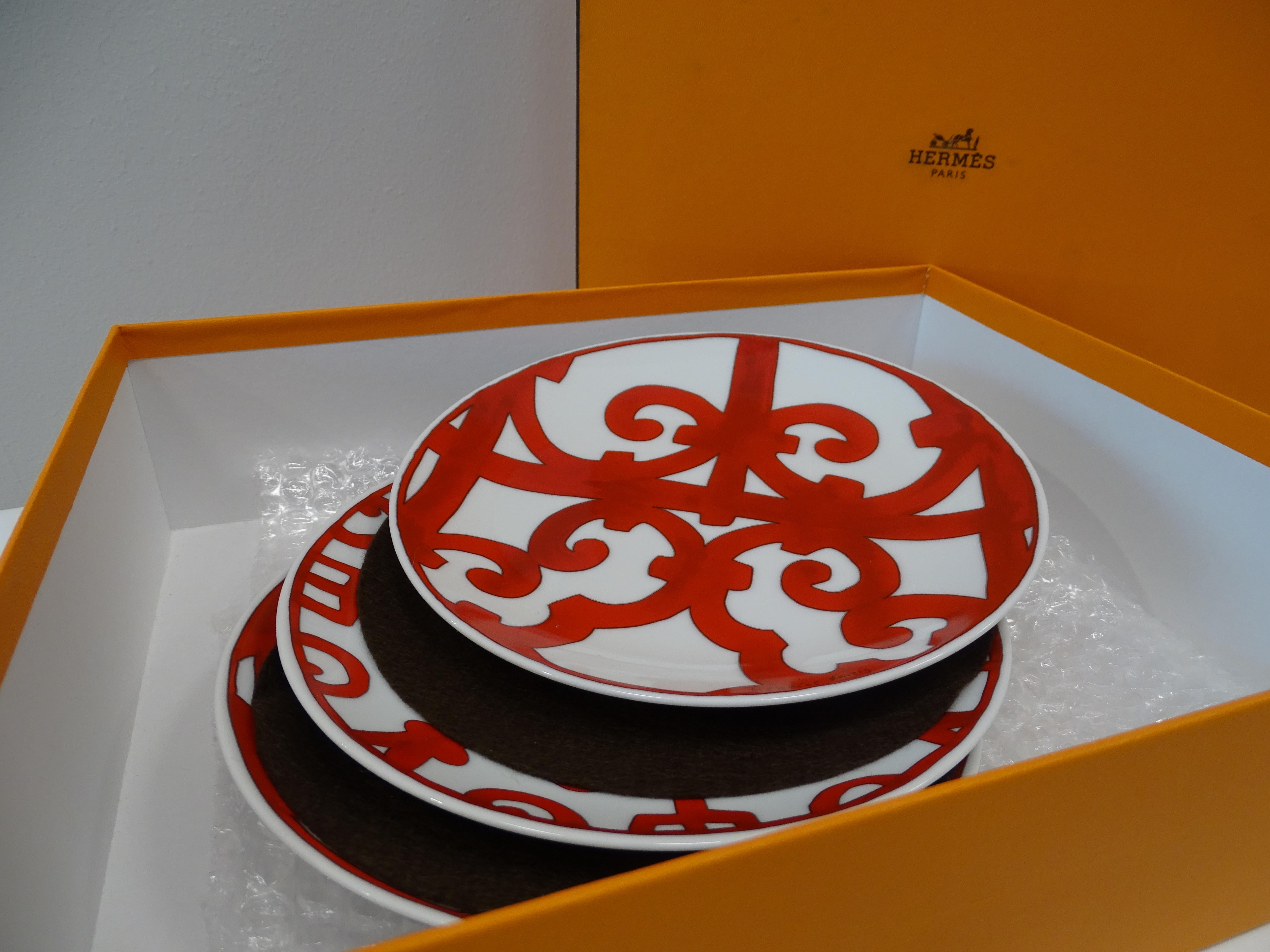 Hermes Set of Orange 3 Dishes, with the Box 7
