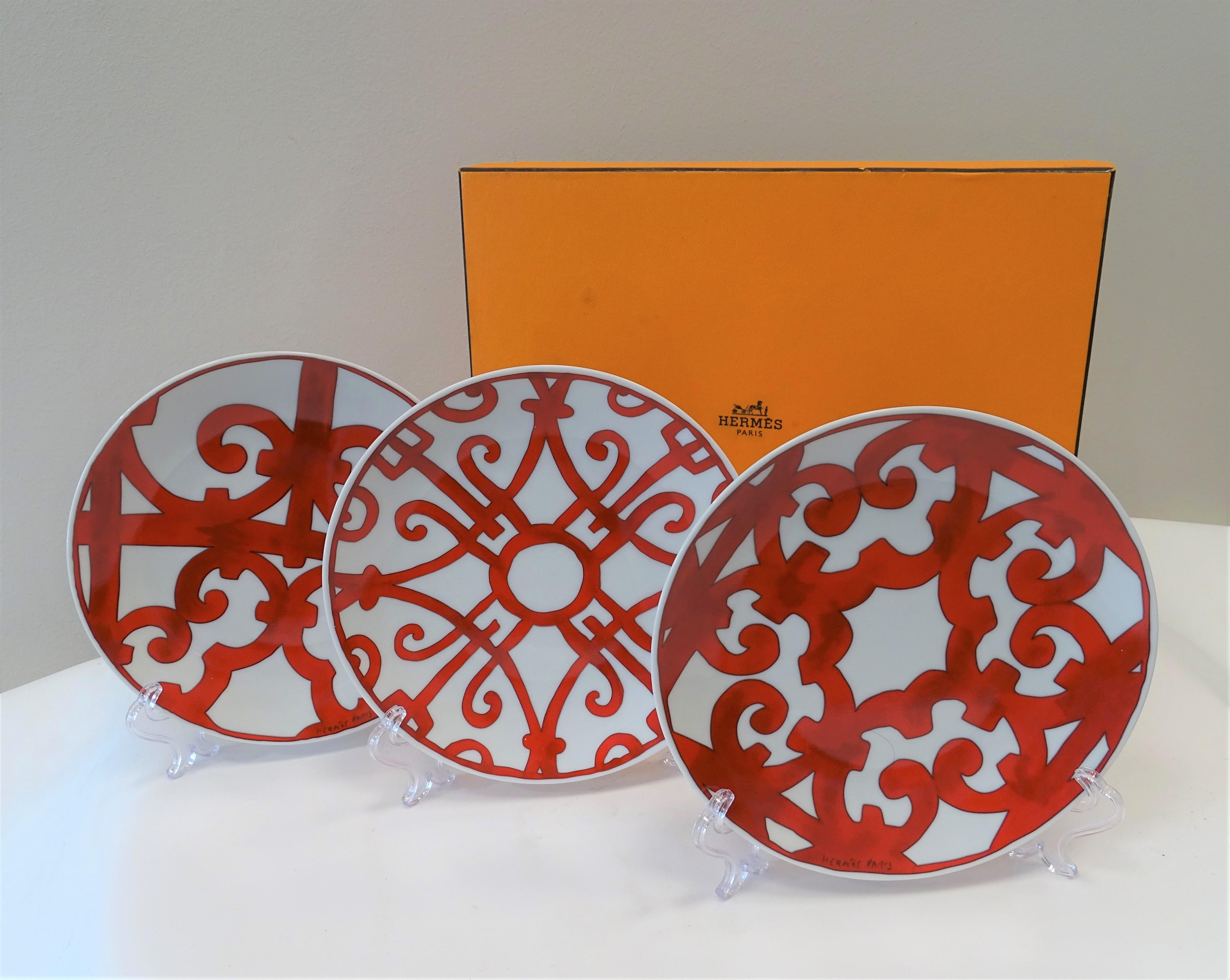 Hermes Set of Orange 3 Dishes, with the Box 9