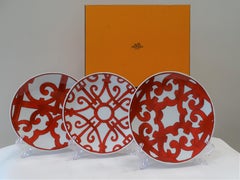 Hermes Set of Orange 3 Dishes, with the Box