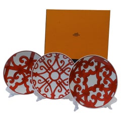 Hermes Set of Orange 3 Dishes, with the Box