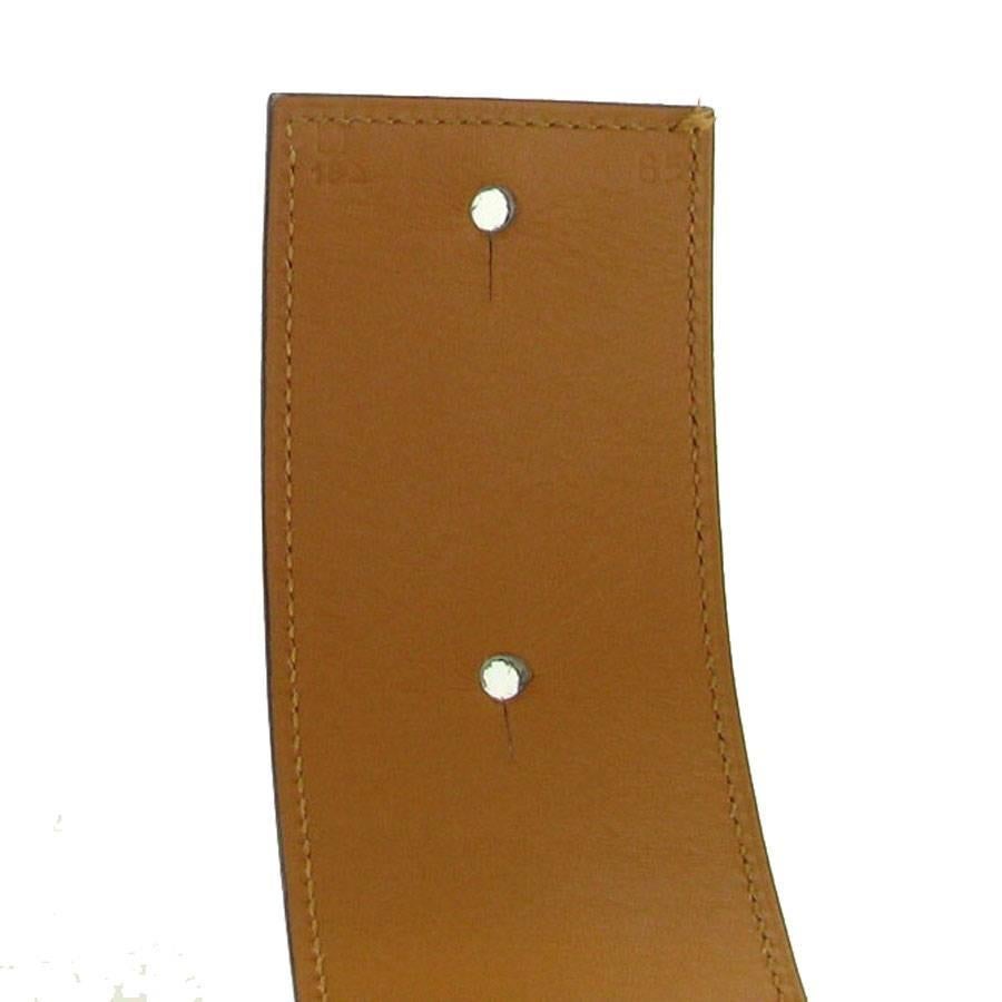 HERMES Shadow Belt in Brown Barénia Calfskin Size 85 In Good Condition For Sale In Paris, FR