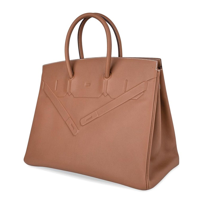 Hermes Shadow Birkin 35 Bag Limited Edition Gold Evercalf Leather New For Sale at 1stdibs