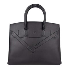 Hermes Shadow Birkin 35 Bag Limited Edition Black Swift Leather New