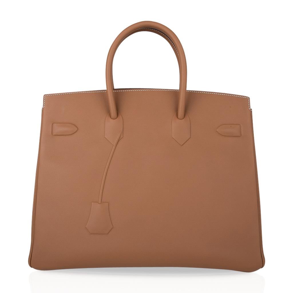 Hermes Shadow Birkin 35 Bag Limited Edition Gold Evercalf Leather New 2