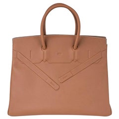 Hermes Shadow Birkin 35 Bag Limited Edition Gold Evercalf Leather New