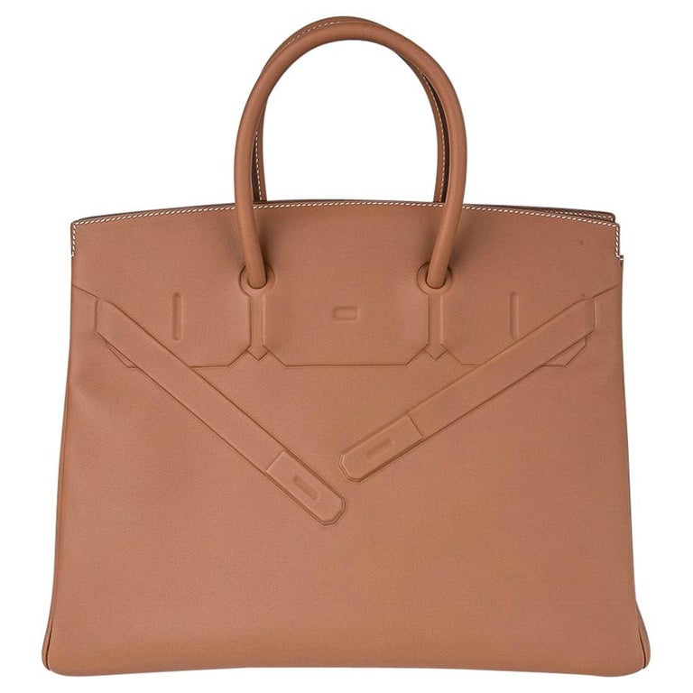 Hermes Shadow Birkin 35 Bag Limited Edition Gold Evercalf Leather New For Sale at 1stdibs