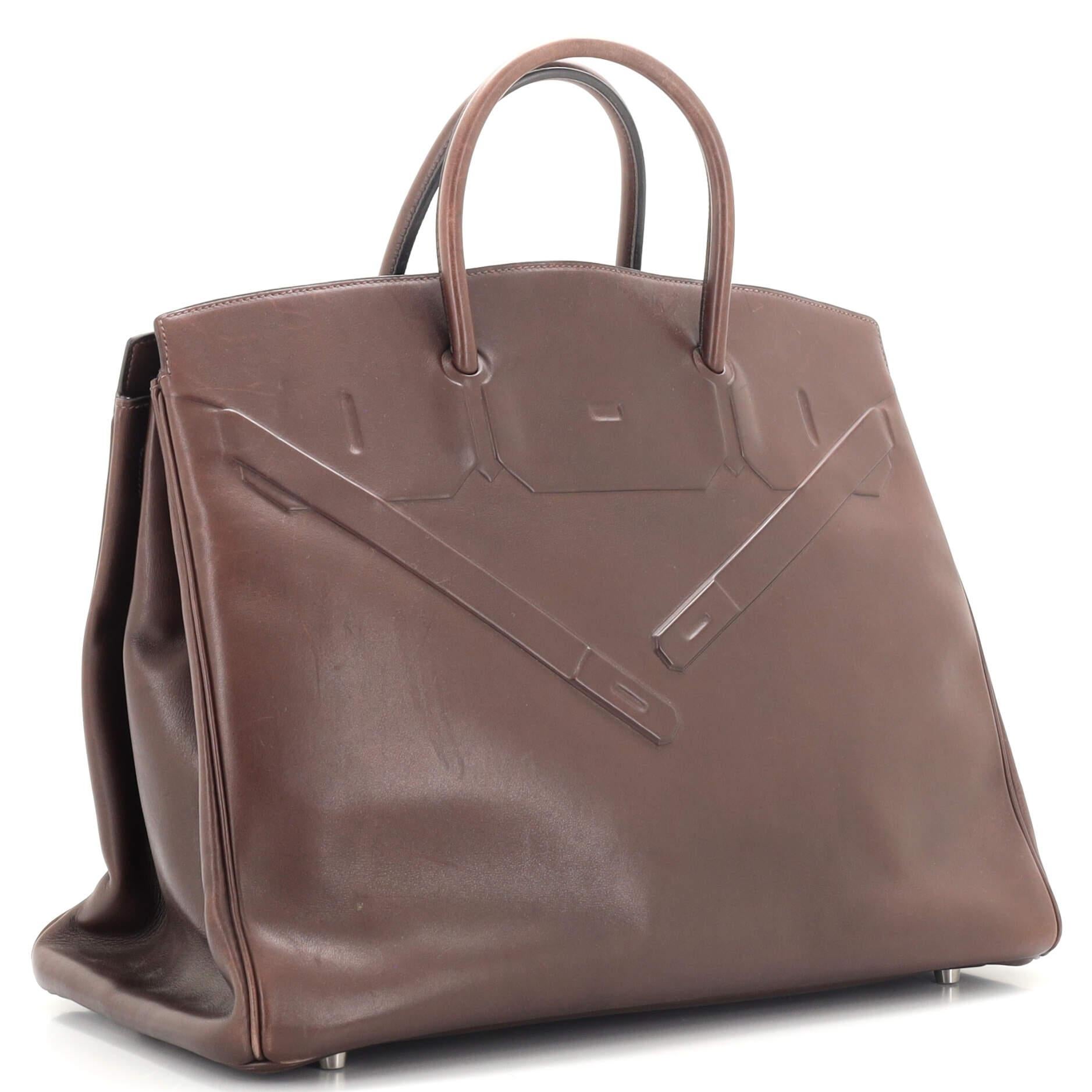 Hermes Shadow Birkin Bag Ebene Swift 40 In Fair Condition In NY, NY