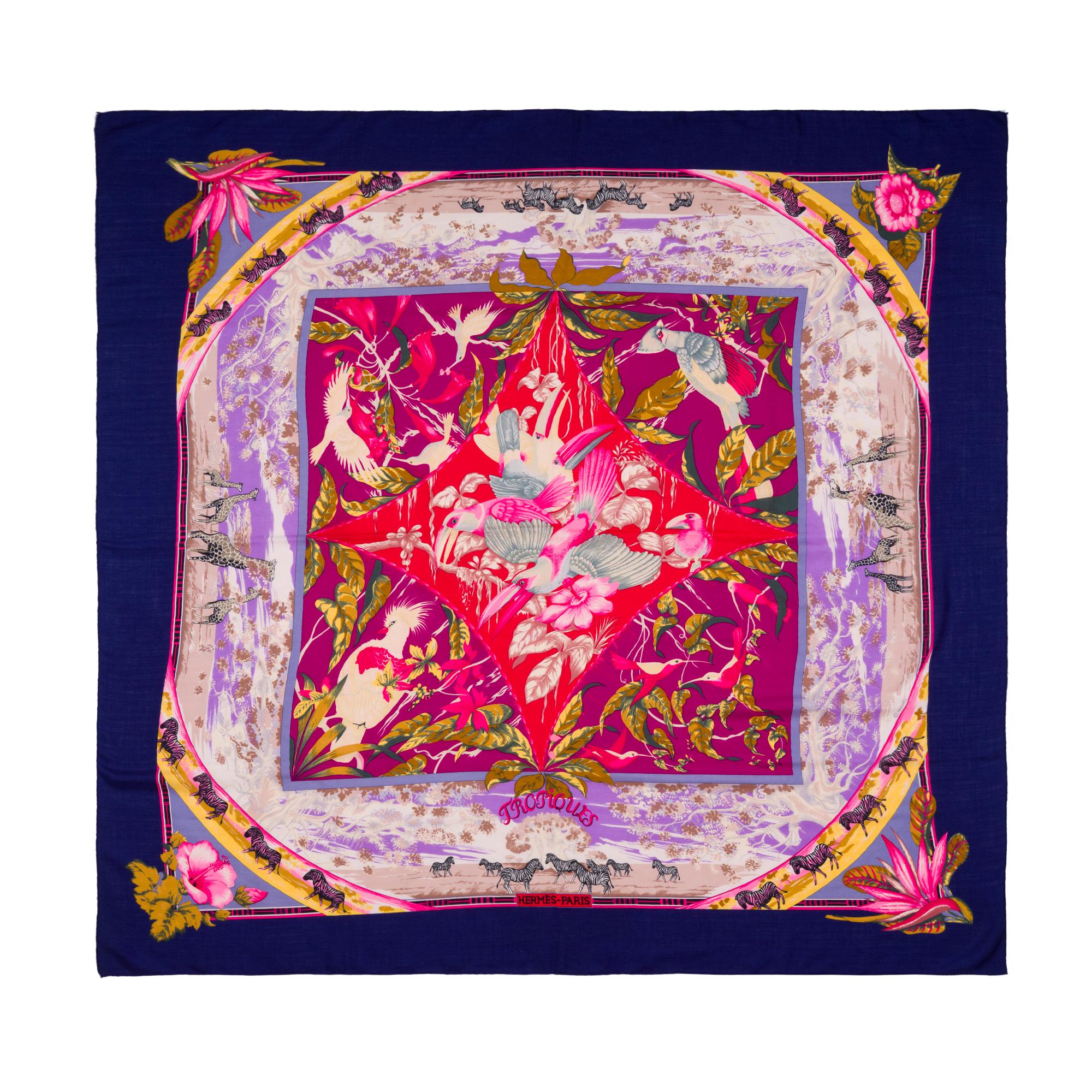 Type:​ ​Shawl
Brand:​ ​Hermès
Model:​ ​Tropiques
Material:​ ​65%​ ​cashmere,​ ​35%​ ​silk
Dimensions:​ ​140​ ​x​ ​140​ ​cm
Color:​ ​Multicolor

Reference​ ​102252

Condition:​ ​7/10
Very​ ​good​ ​condition,​ ​sold​ ​without​ ​original​ ​packaging