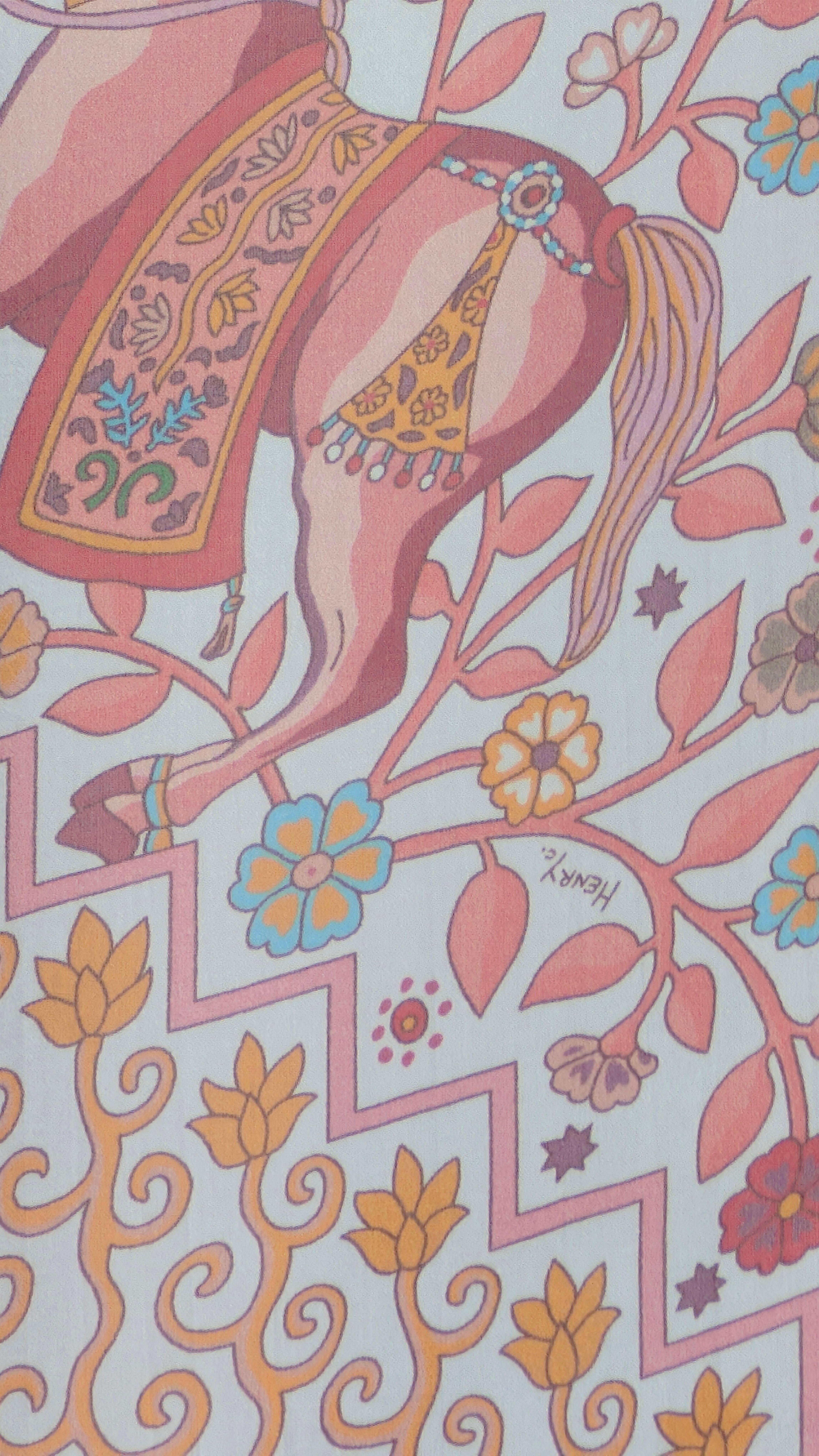 Marron HERMÈS shawl AUX PORTES DU PALAIS en vente