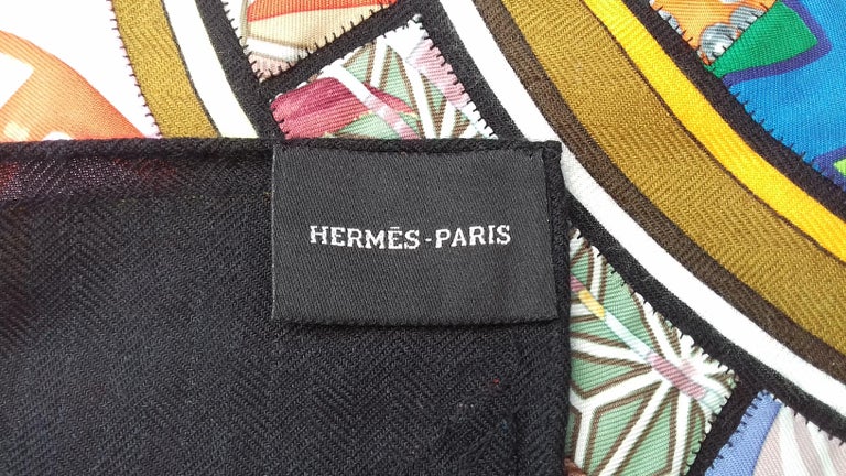 Hermès Shawl Cashmere Silk Embroided Whasington s Carriage Quilt